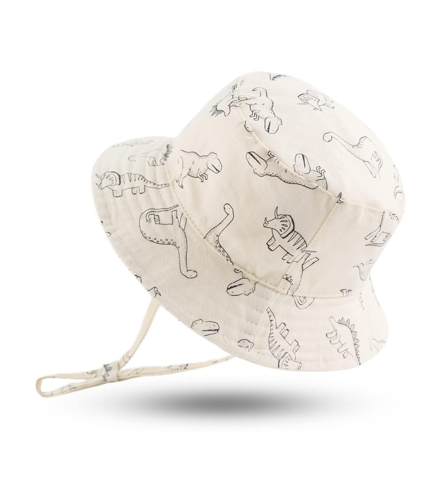 XIAOHAWANG Baby Boy Dinosaur Bucket Hat - Summer Infant Toddler Beach Cap 1-2 Years (White) - Buy Online on GoSupps.com