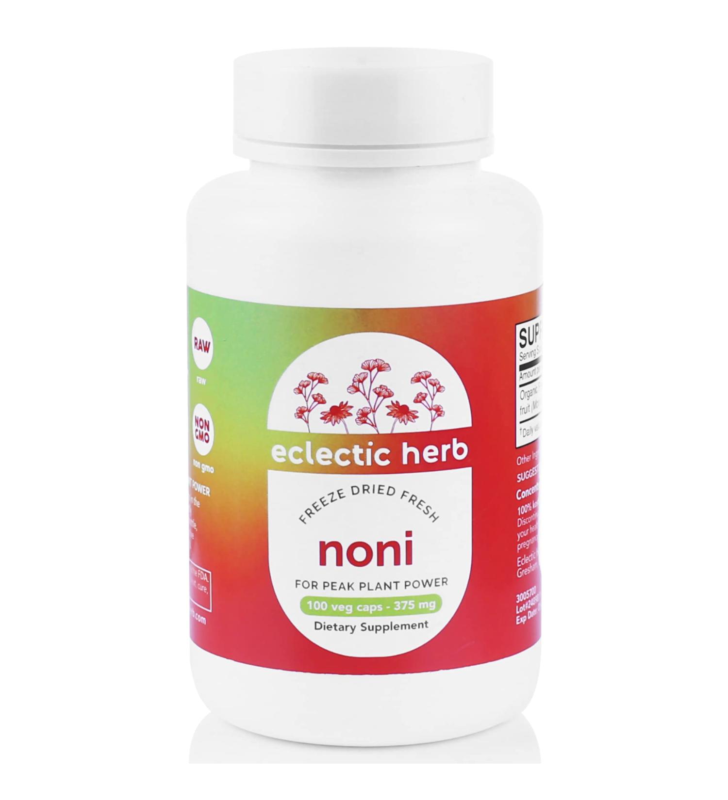 Eclectic Institute Raw Fresh Freeze-Dried Noni 375 mg - 100 Non-GMO Veg Caps | Best Price - Buy Online on GoSupps.com