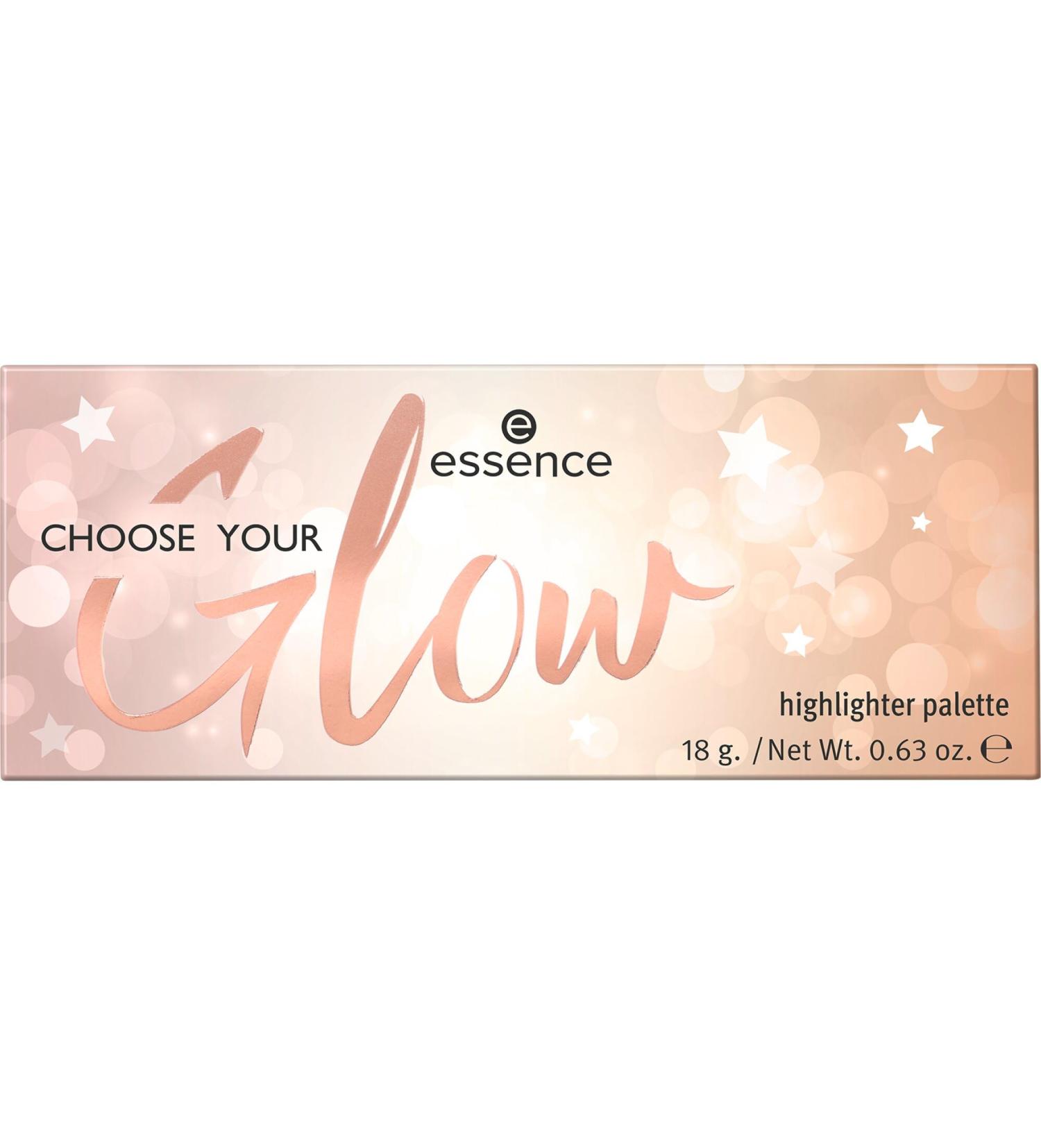 Essence Cosmetics Choose Your Glow Highlighter Palette - Vegan Multi-Coloured Microplastic & Nanoparticle Free (18g) | International Shipping - Buy Online on GoSupps.com