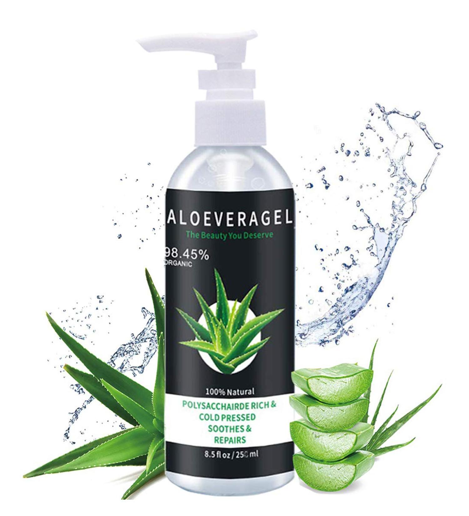 Aloe Vera Gel for Face Scalp & Hair - Soothing After Sun Moisturizer | International Shipping Available - Buy Online on GoSupps.com