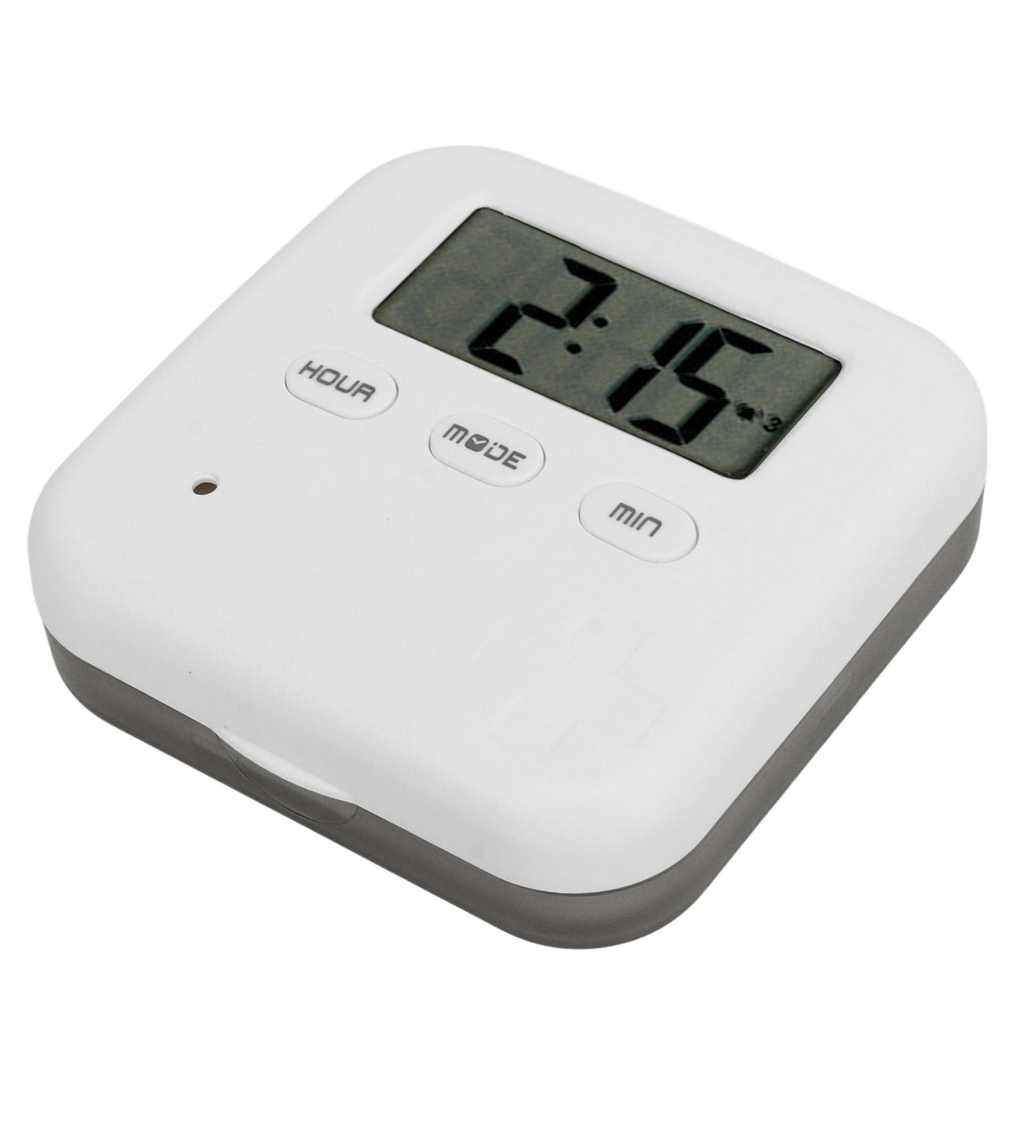 Smart Medication Organizer with Timer Bell Vibration Reminder 4 Compartments Medicine Box for Portable Storage Grey - Buy Online on GoSupps.com