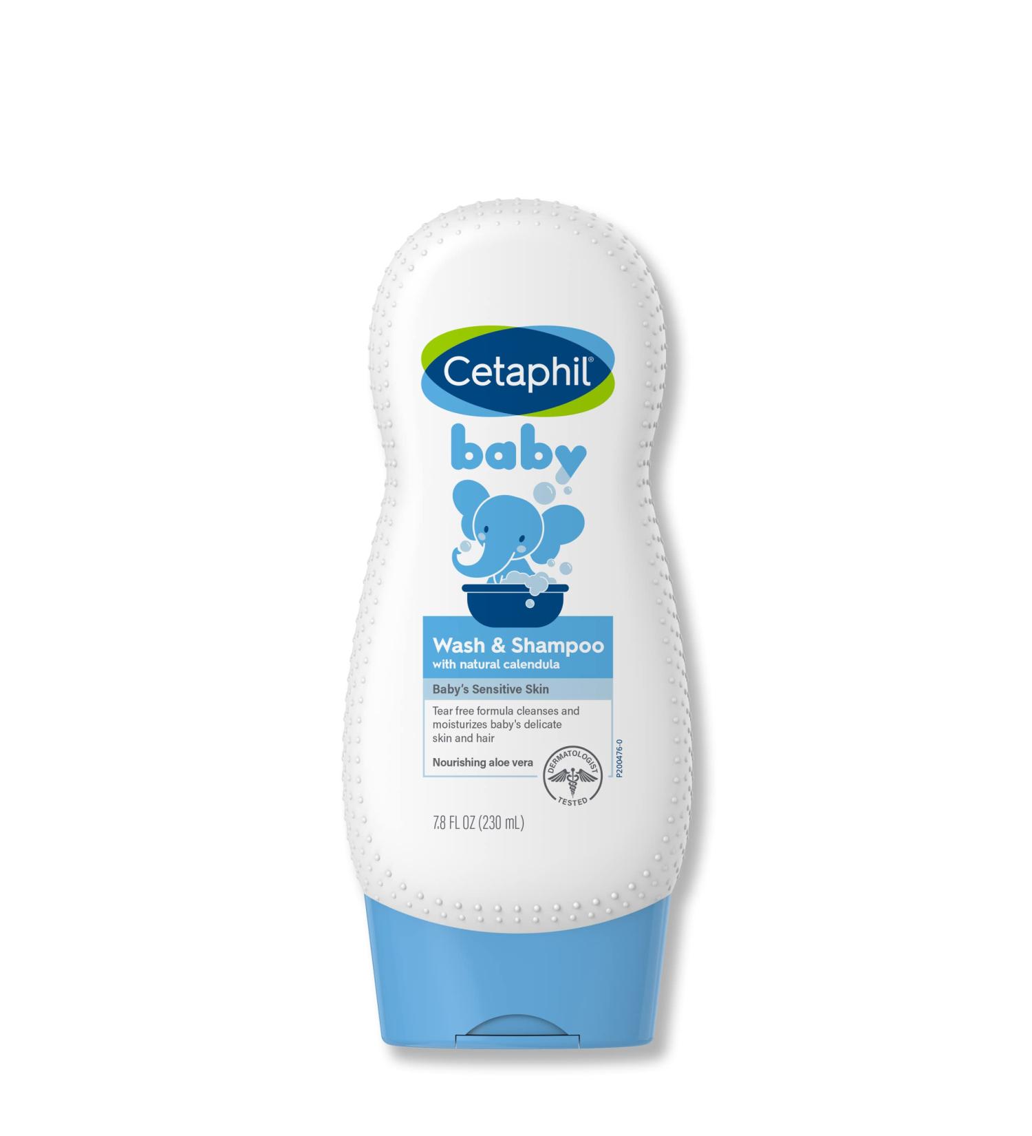 Cetaphil Baby Wash and Shampoo with Organic Calendula 7.8 oz - Gentle Shampoo and Body Wash for Baby's Sensitive Skin - Buy Online on GoSupps.com