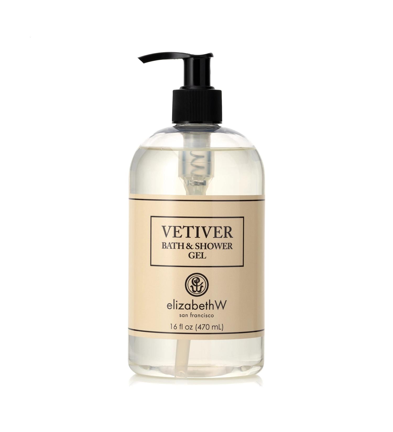 elizabeth W Vetiver Bath & Shower Gel 16 Fluid Ounces Clear