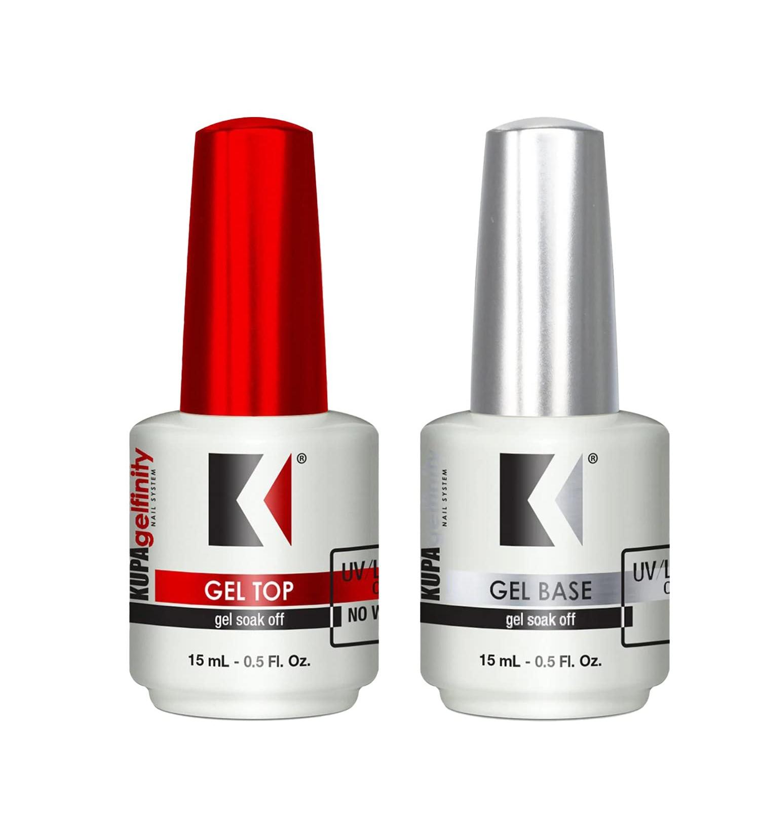 KUPA GelFinity Soak Off Top & Base Coat Glossy Finish 0.5 Fl Oz - No-Wipe Formula - Buy Online on GoSupps.com