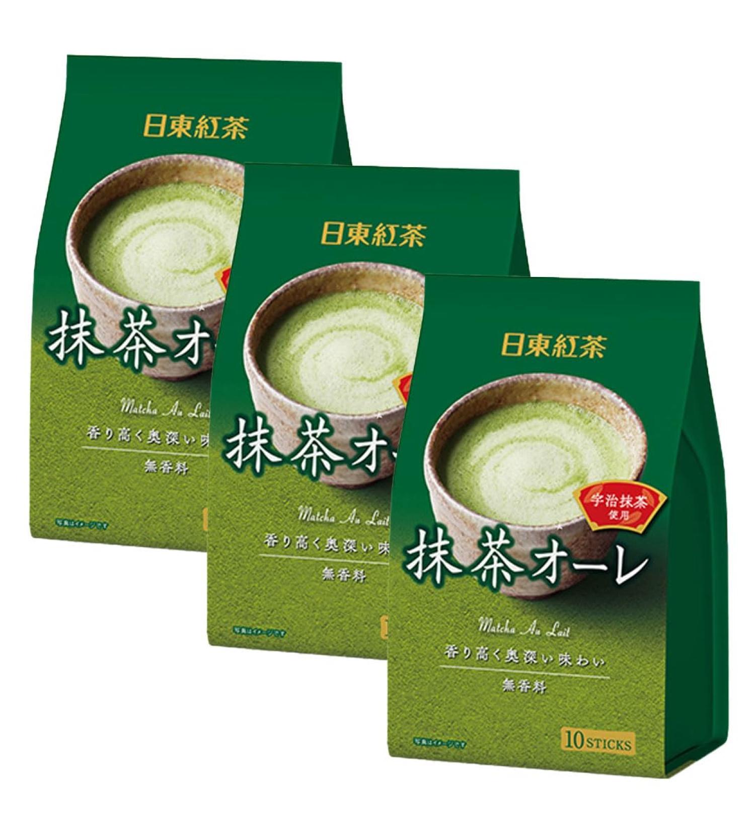 Nittoh Authentic Japanese Matcha Au Lait Latte Instant Green Tea Drinks 10 Sticks 120g (Pack of 3) - Buy Online on GoSupps.com