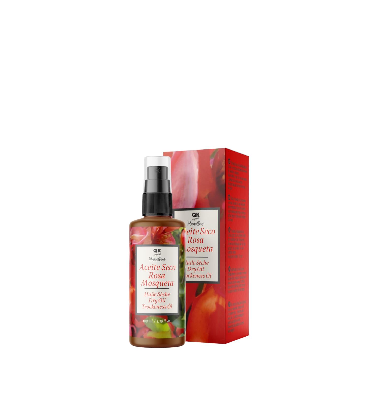 QKnatur Rosehip Dry Oil 100ml: Intense Nourishment Fast Absorption Anti-Stretch Marks for Skin and Hair Antioxidant Anti-Aging Natural and Vegan - Buy Online on GoSupps.com