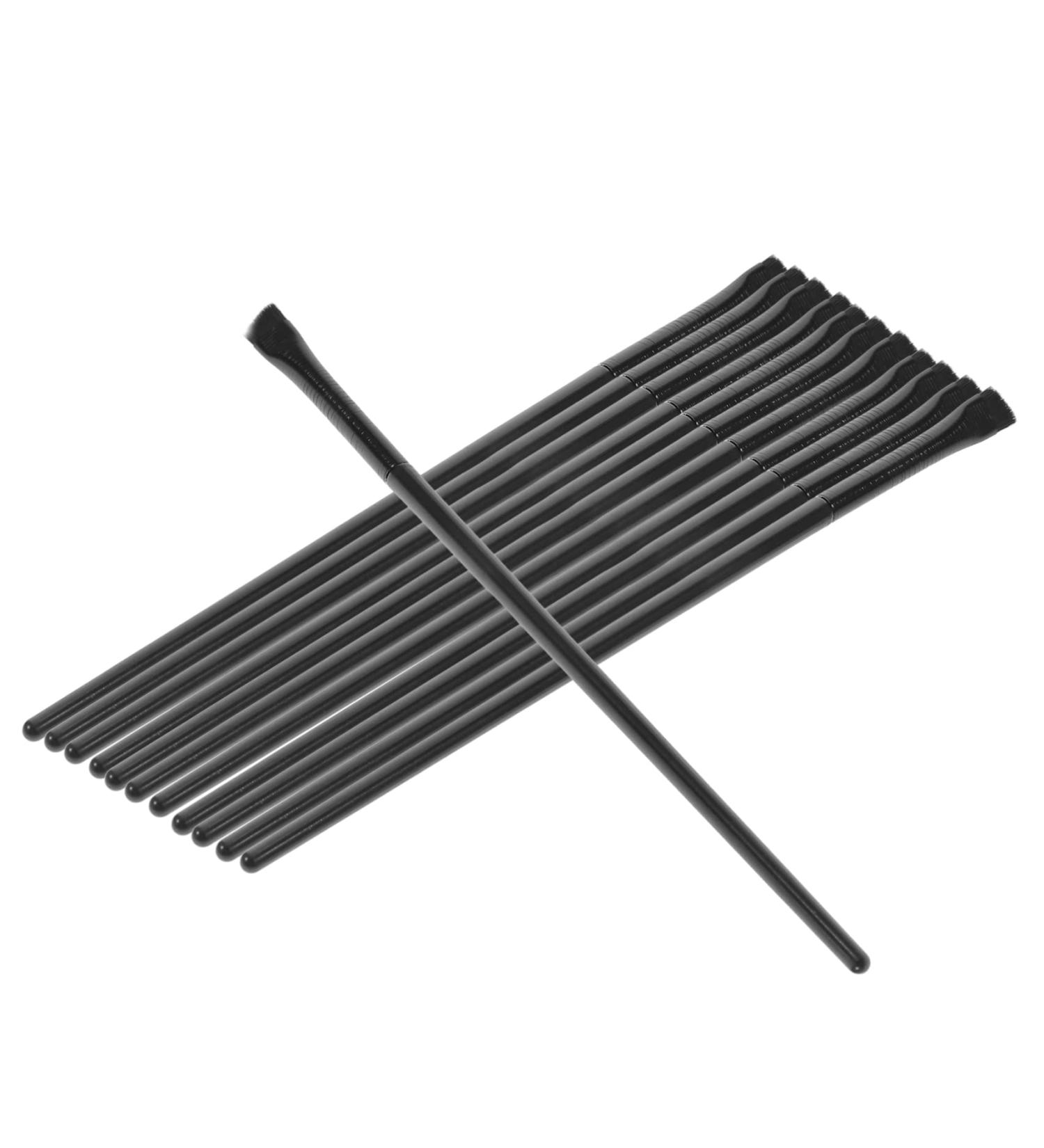 SOESFOUFU 12Pcs eyeliner brush eye shadow brush cosmetology kit brow brush eye for eyeshadow flat tool 14.5x0.7x0.5cm Black - Buy Online on GoSupps.com