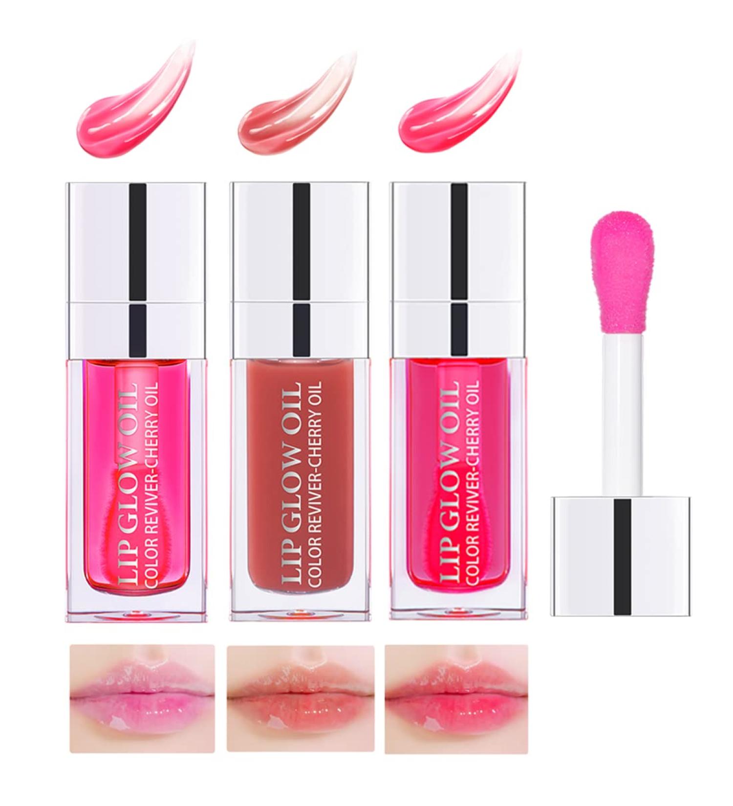 Petansy Plumping Lip Gloss Set - Hydrating Lip Glow Oil, Moisturizing Liquid Lipstick Trio for Lip Care Makeup - Buy Online on GoSupps.com