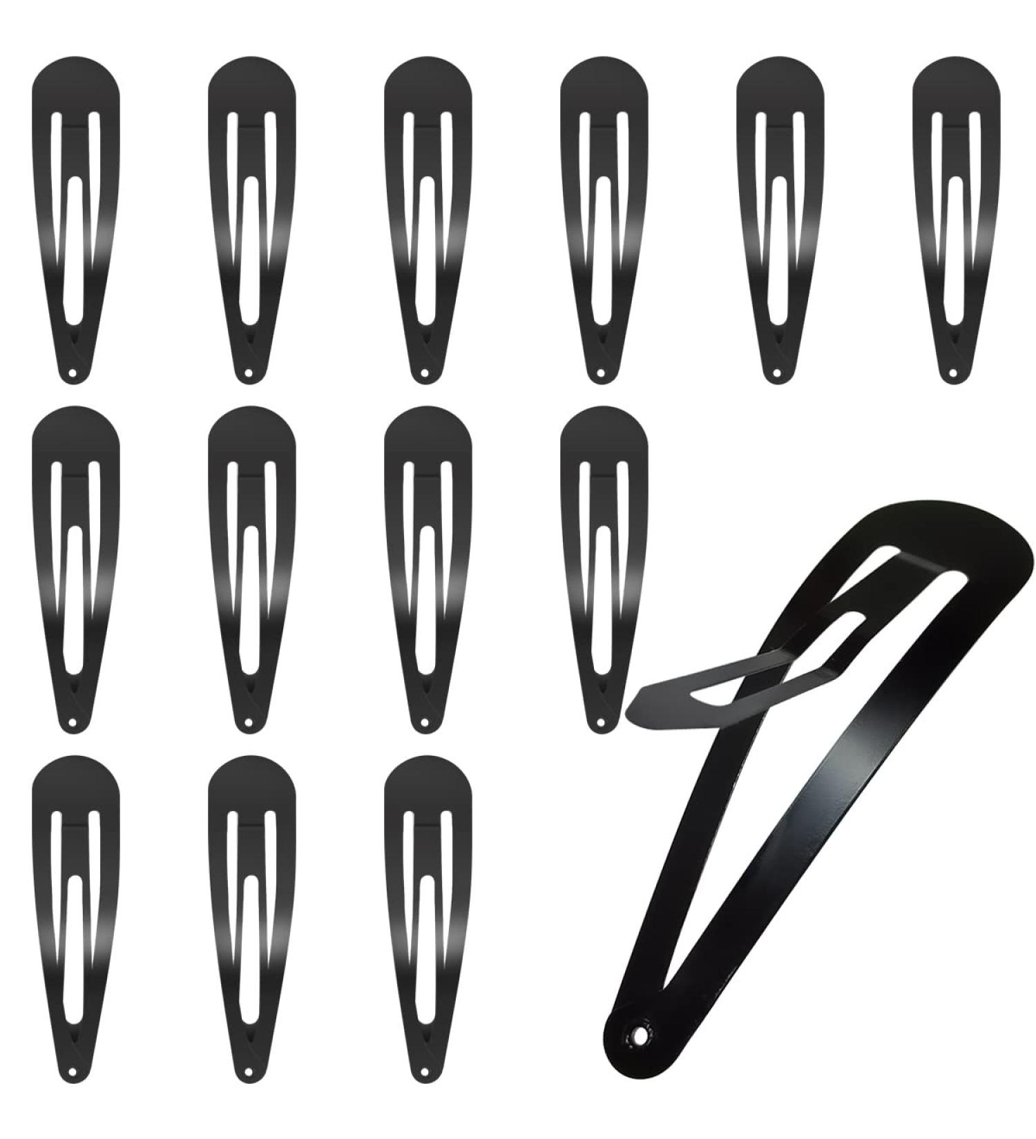 30 Pcs Black Snap Hair Clips 3.1 Inch Big Size Barrettes for Women - No Slip Metal Snap Hair Pins - Buy Online on GoSupps.com