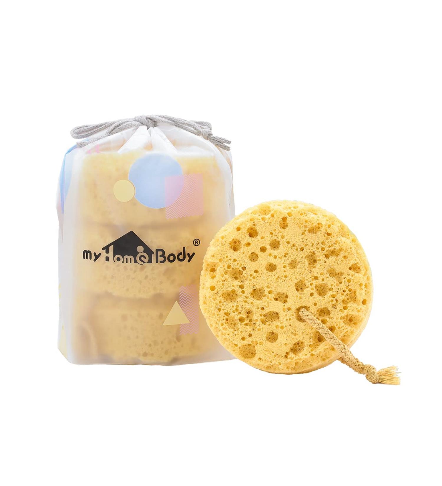 myHomeBody Premium Bath Sponge | Foam Loofah | Large Body Shower Sponge Pack of 3 - Luxurious Foaming Experience - Buy Online on GoSupps.com
