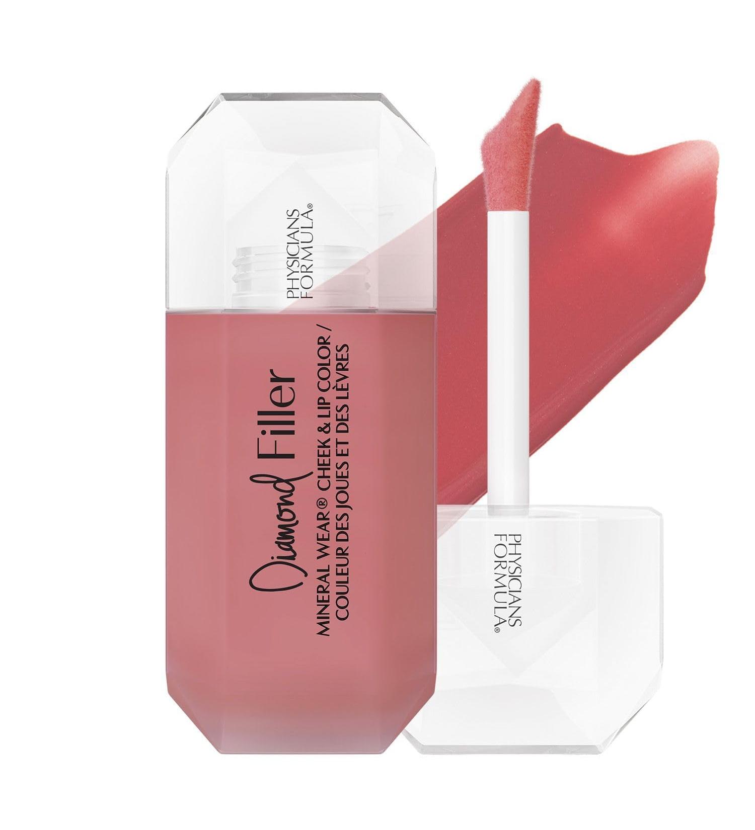 Physicians Formula Physicians Formula Mineral Wear Diamond Filler Cheek and Lip Color Lip and Cheek Tint with Cream/Serum Multi-Use Plumping Formula Enriched with Vitamin E Radiant Pink