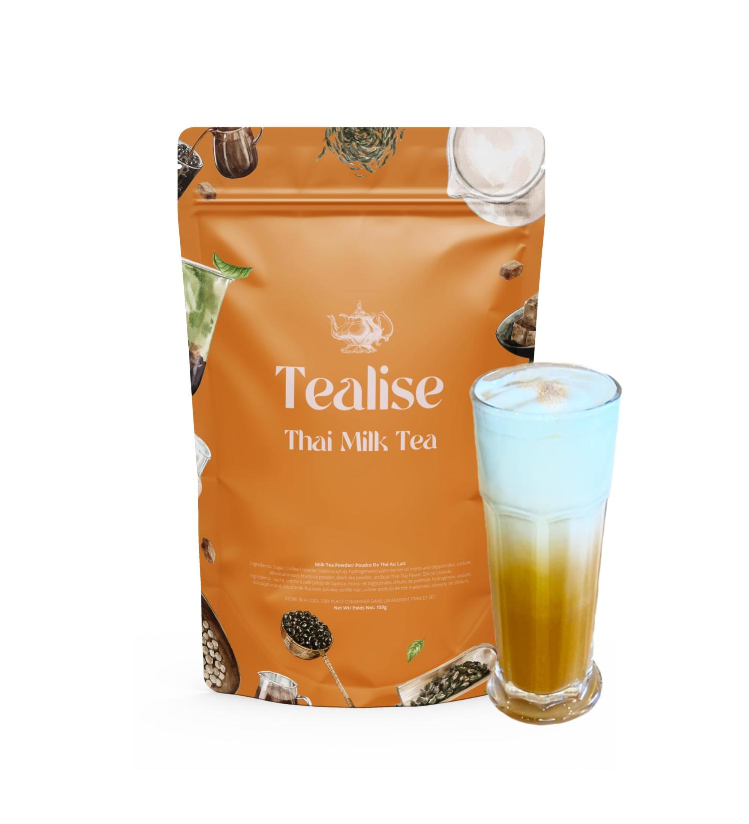 Tealise Instant Boba Tea Powder Thai Tea Latte Milk Tea