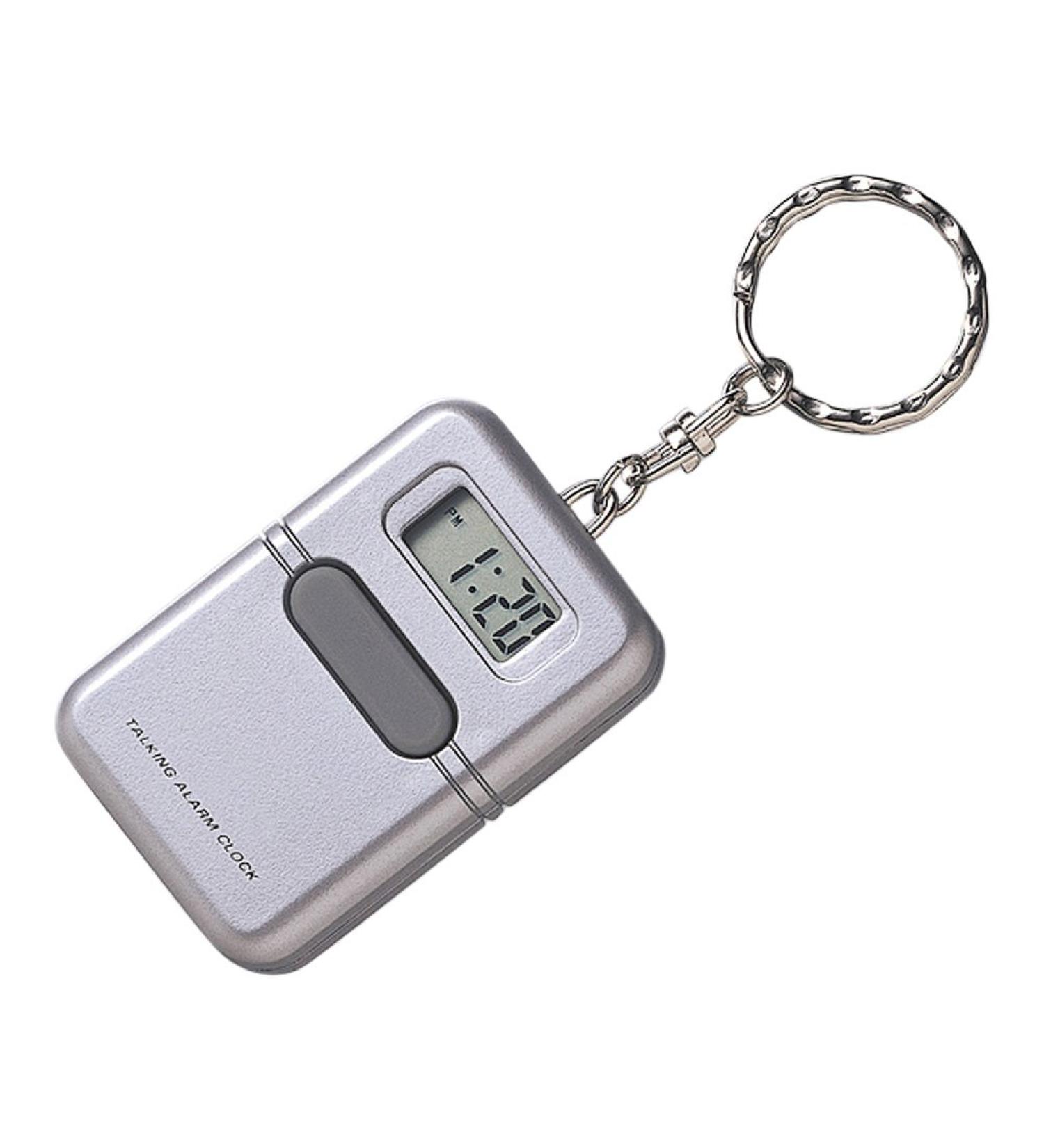 LS&S Silver Talking Clock Keychain
