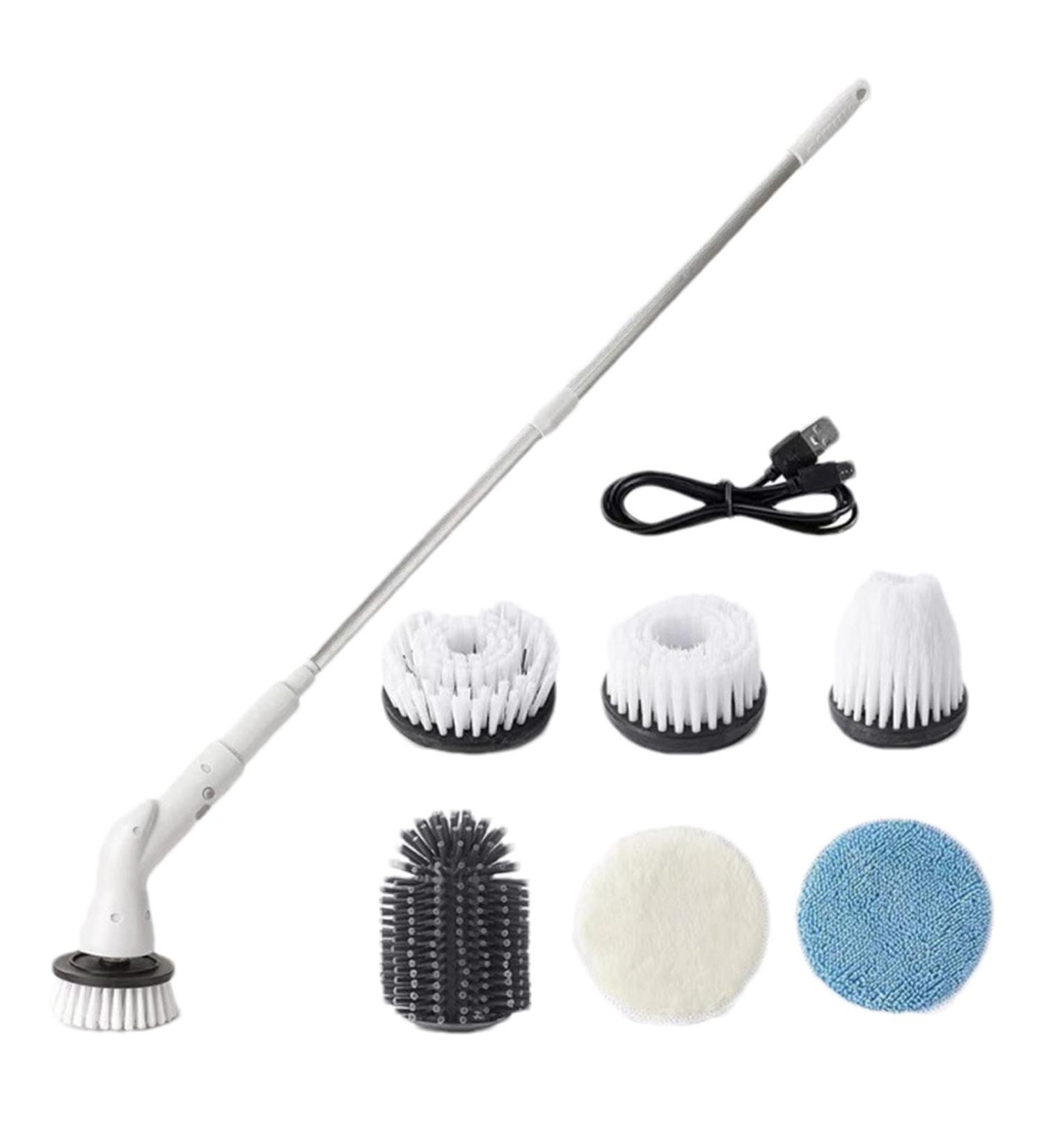 Electric Cleaning Brush - 2000mAh Portable Electric Rotating Cleaning Brushes | Electric Tub Scrubber with Retractable Handle Power Floor Scrubber for Bathroom - Buy Online on GoSupps.com