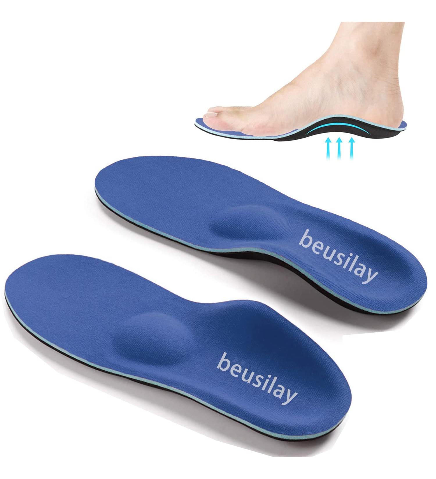 Buy 2 Pairs of Blue Orthopedic Shoe Inserts for Plantar Fasciitis Support for High Arches & Overpronation | Insoles for Men & Women (Large L-41-42 275mm) - Buy Online on GoSupps.com