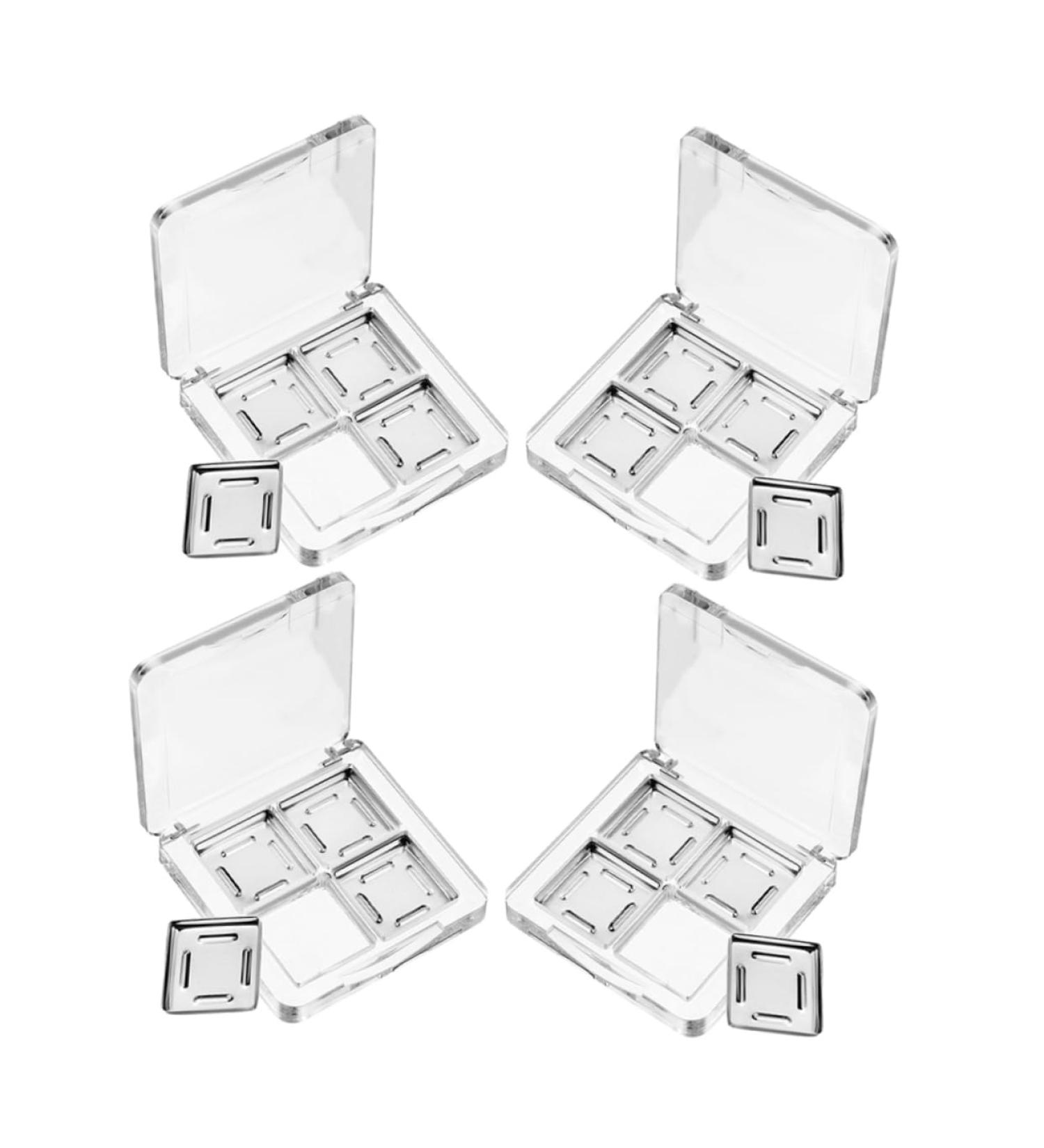  Didiseaon Didiseaon 4-Piece Transparent Empty Eyeshadow Box with 4 Grids DIY Makeup Palette for Unique Eye Makeup Lipstick Organizer Travel Use Eyeshadow Palette - Buy Online on GoSupps.com