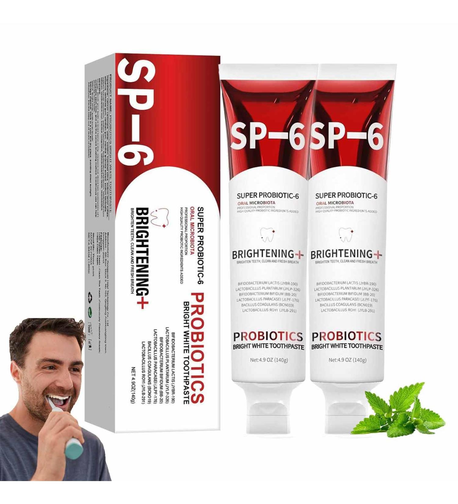 SHENGZE Sp6 Probiotic Brightening ToothpasteSp 6 Ultra Whitening ToothpastesDeep Cleaning Oral Care Toothpastes 140 gFresh BreathTeeth Whitening - Buy Online on GoSupps.com