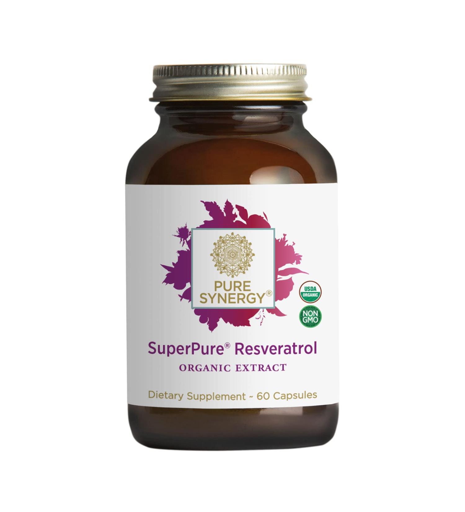 Pure Synergy Super Pure Resveratrol 60 Capsules - Antioxidant Support & Heart Health - Buy Online on GoSupps.com