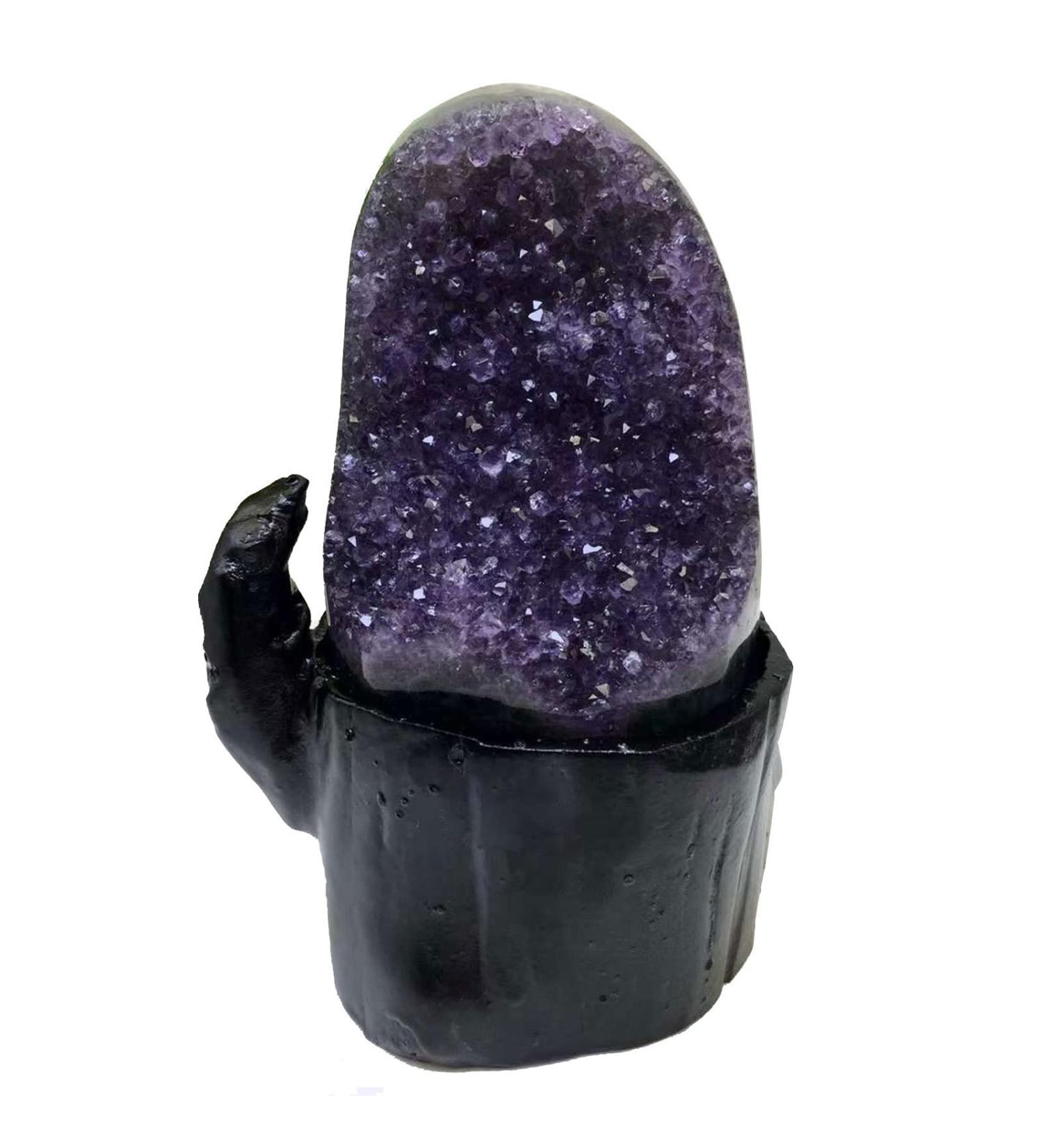 4.5lbs Large Amethyst Geode - Natural Raw Amethyst Crystal Quartz Cluster - Gemstone Specimen for Witchcraft Home Decor Feng Shui Crystal Cluster - Buy Online on GoSupps.com