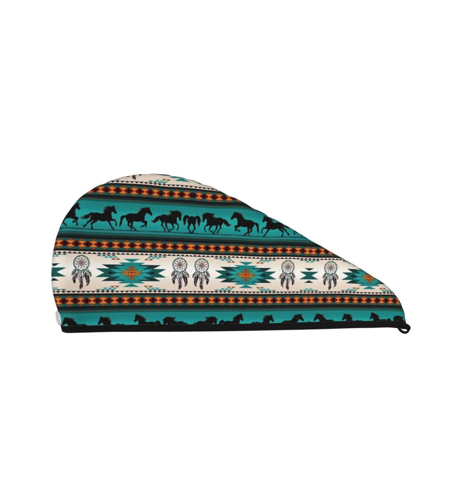Buy Horse Stripes Coral Velvet Dry Hair Cap - Unisex Wet Towel Wrap for Bathroom Pool Beach - Ideal Hair Care Accessory - Buy Online on GoSupps.com
