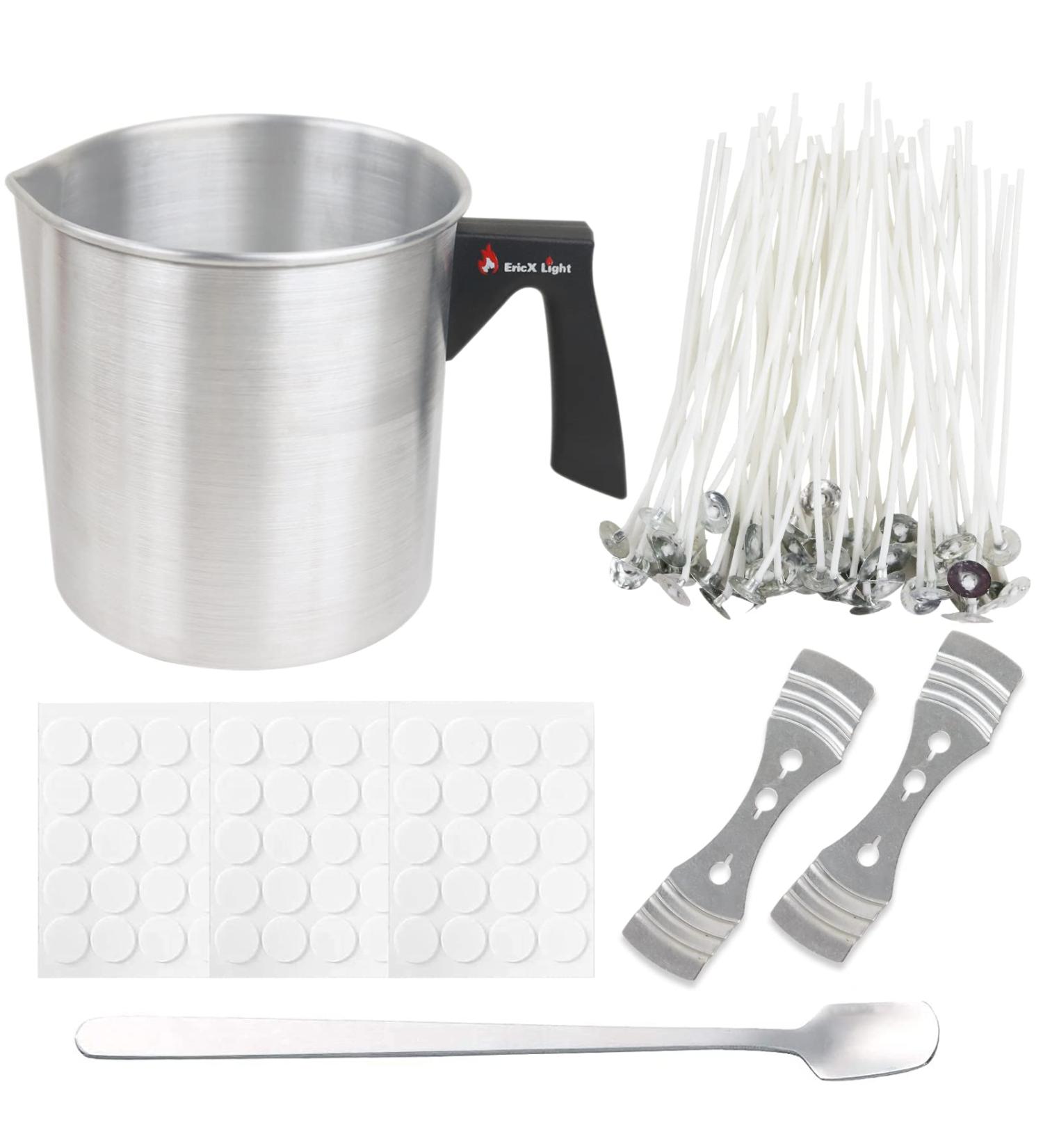 EricX Light Candle Making Kit - 60 Candle Wicks, Wax Pouring Pot, Centering Devices & More | DIY Candles Craft Tools - Buy Online on GoSupps.com