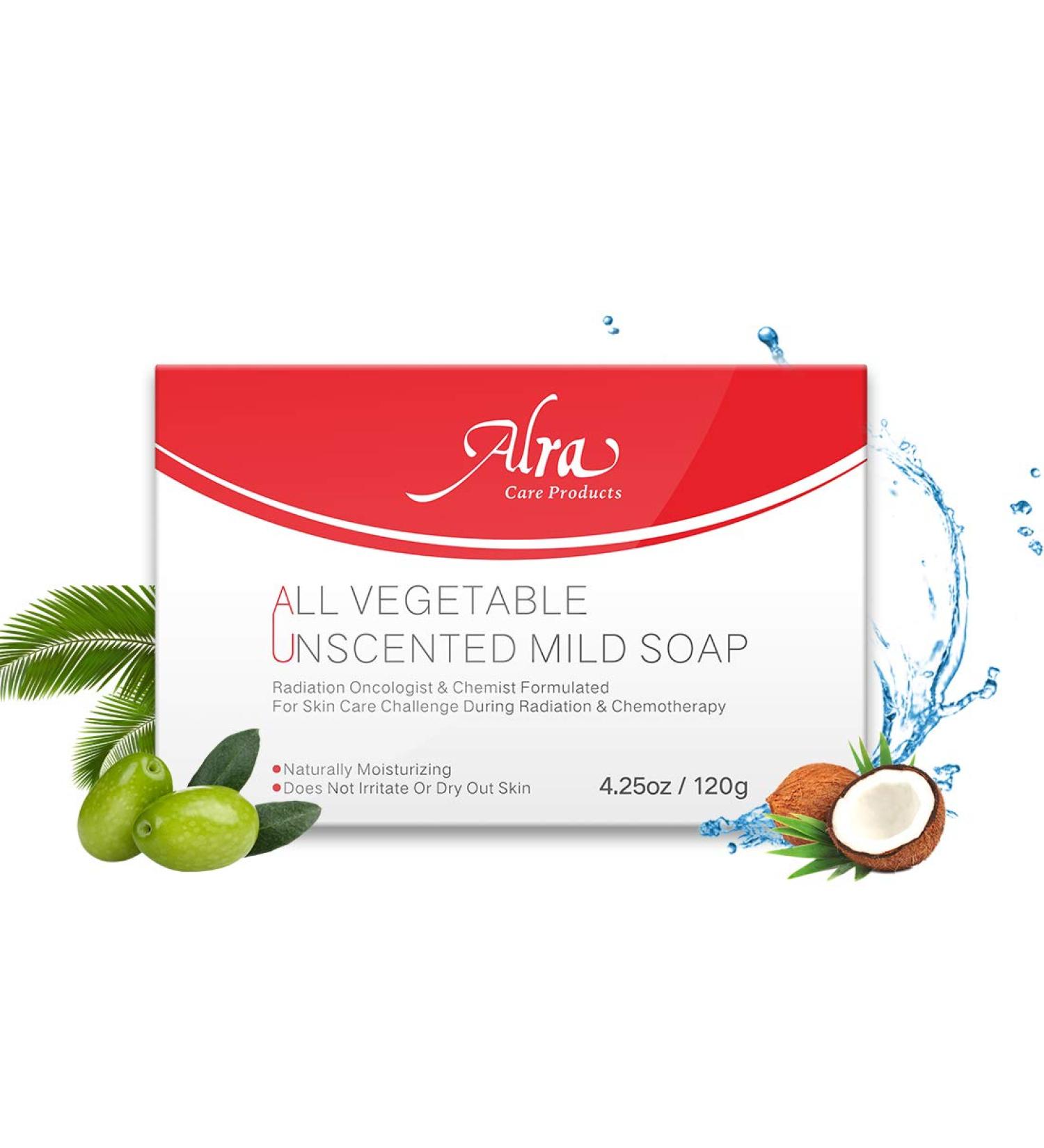 Alra Unscented Mild Soap for Chemotherapy & Sensitive Skin - Natural Fragrance-Free Relief for Eczema Psoriasis Dermatitis - International Shipping Available - Buy Online on GoSupps.com