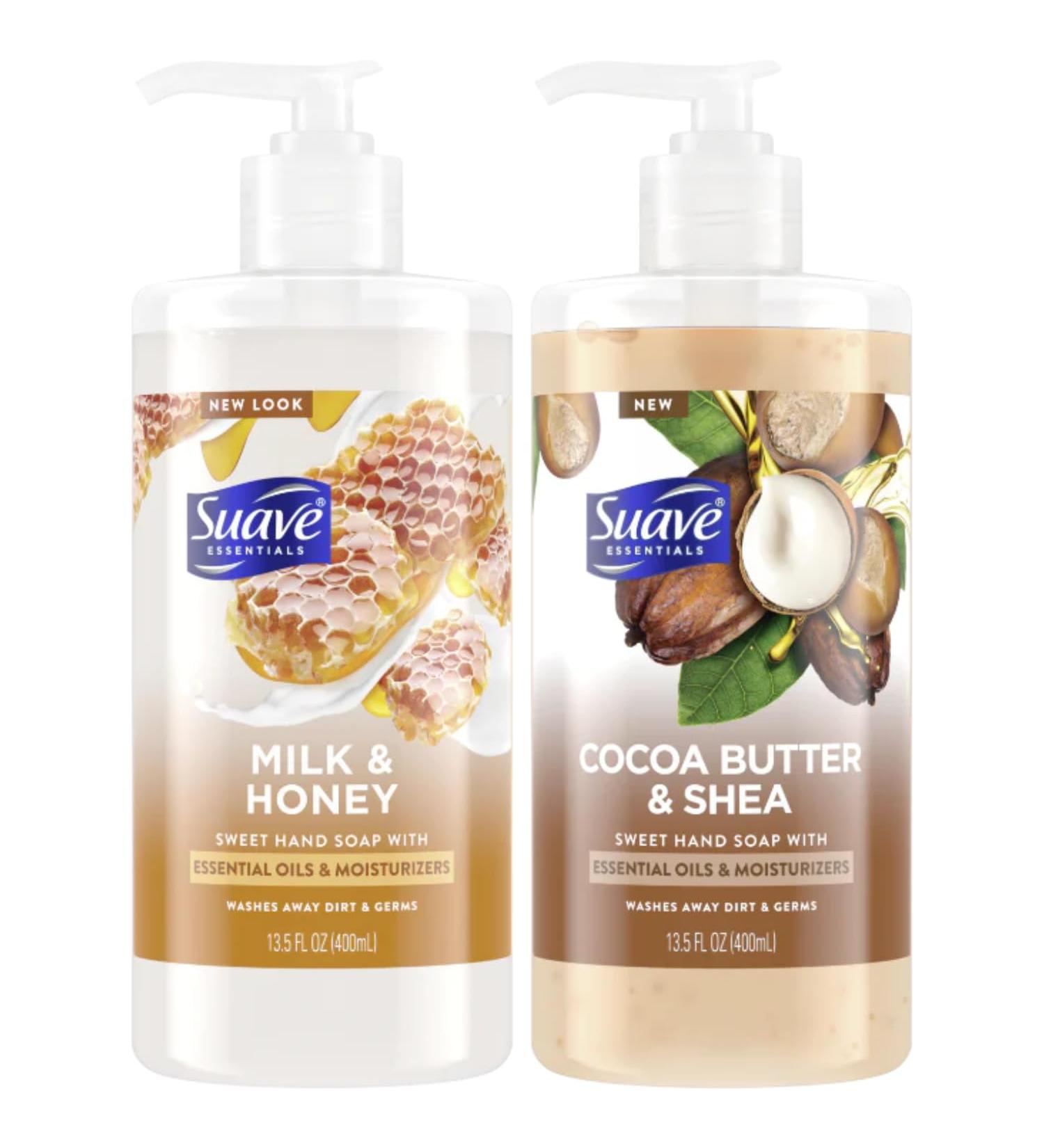 Suave Hand Soap 2-Pack - Milk & Honey + Cocoa Butter Shea - Moisturizing Essential Oils 13.5 Oz Each - International Shipping Available - Buy Online on GoSupps.com