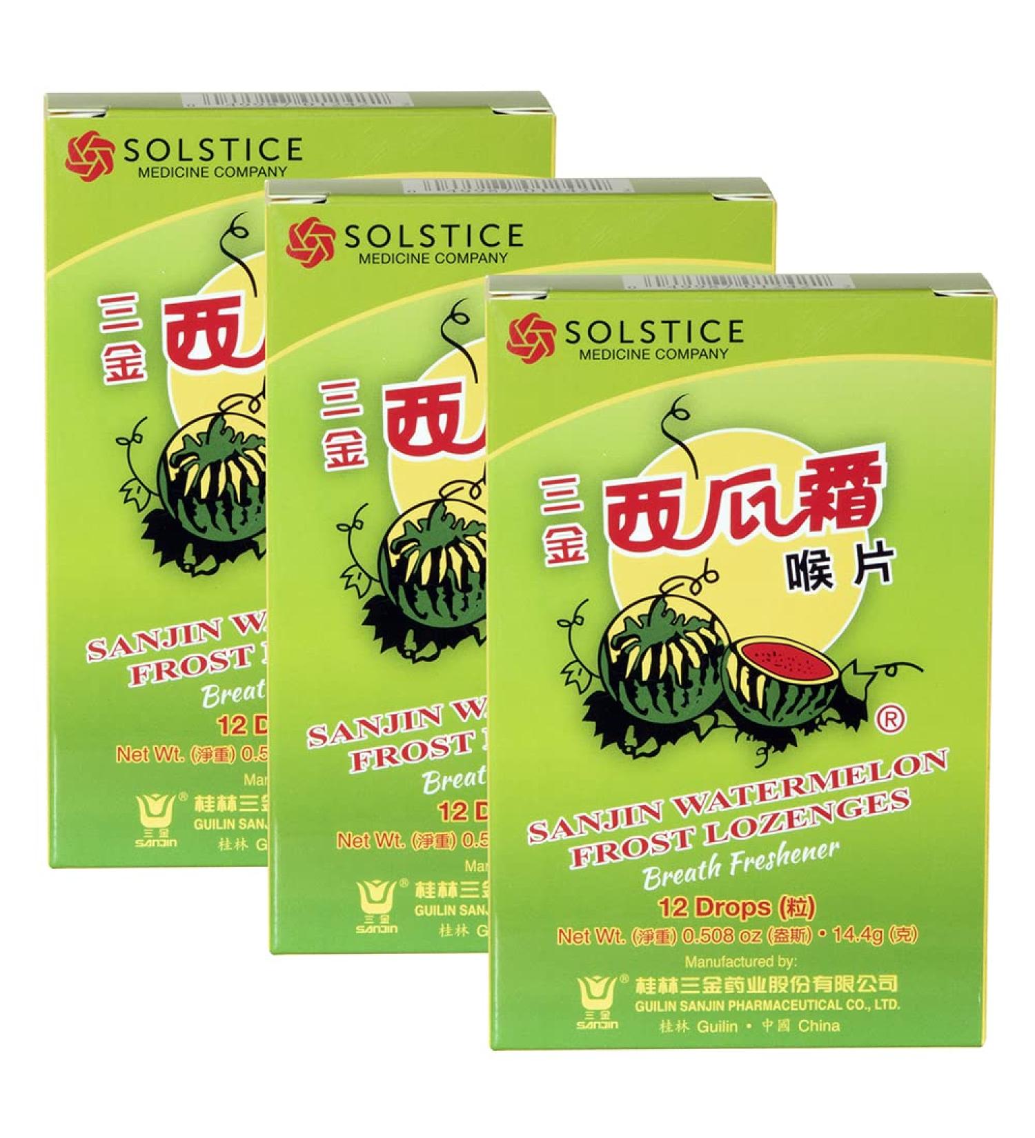 Sanjin Watermelon Frost Lozenge - Soothing Relief | Buy 3 Boxes (12 Lozenges) | Fast International Shipping - Buy Online on GoSupps.com