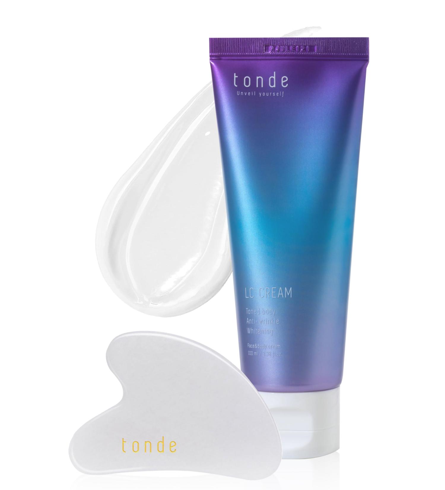 TONDE LC Cream w/Gua Sha | Skin Tightening & Firming Cream for Face & Body | Korean Moisturizer & Facial Massager | Best Anti-Aging Skincare (6.26 Fl. Oz - Buy Online on GoSupps.com