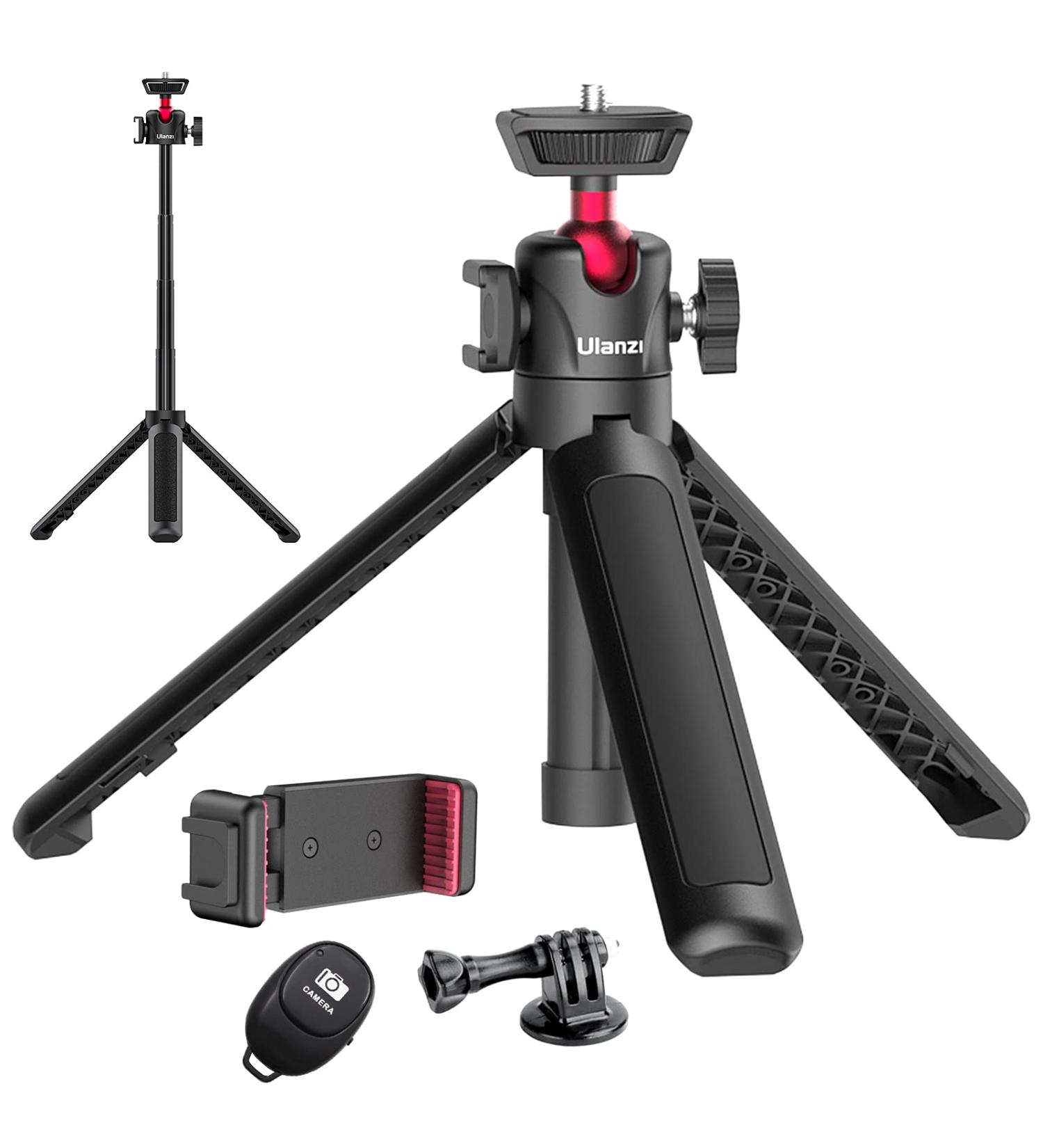 Flexible Camera Phone Tripod with Extendable Handle & Remote Shutter - Ideal for Vlogging with Gopro, Sony, iPhone - Hot Shoe Mount Included - Buy Online on GoSupps.com