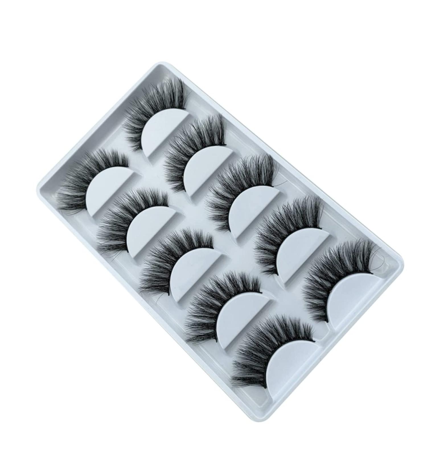 minkissy 5 Pairs Fake Eyelashes False Eyelashes Bulk Natural Easiest Fake Lashes Fluffy False Self Adhesive Eyelashes Natural Look Lash Accessories Makeup Accessory Magnetic 3d Fiber - Buy Online on GoSupps.com