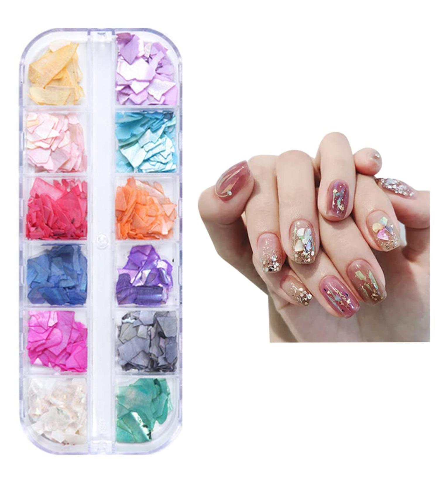 URFEDA Nail Sequins Colourful Flakes Irregular Nail Decoration 3D Glitter Sequins Nail Decals Art DIY Nail Art Decoration Sticker for Nails Nail Art Sequins Rhinestone Nail Art Manicure - Buy Online on GoSupps.com
