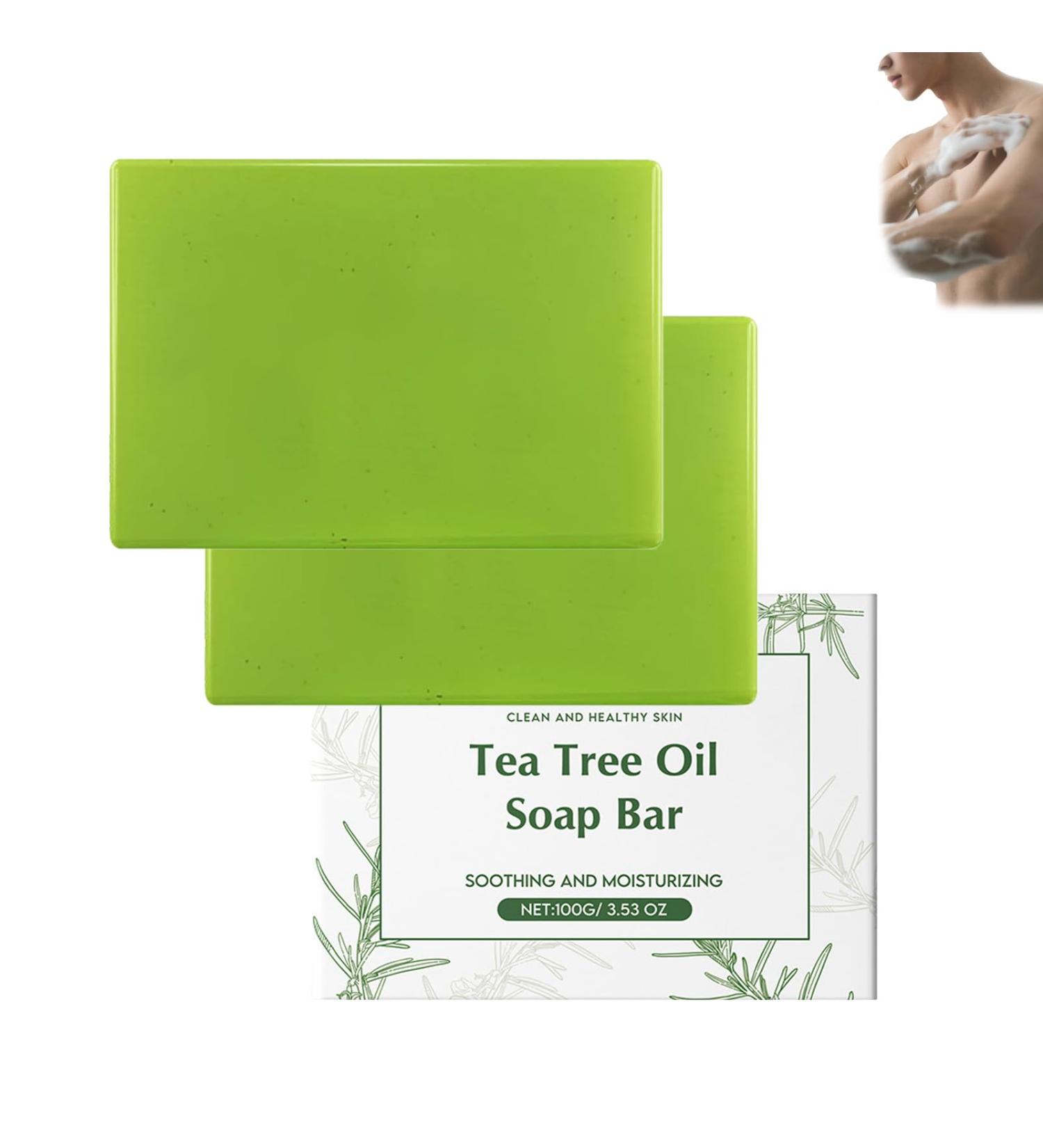  ZLHHRZJX Tea Tree Oil Soap Exfoliating Soap Gentle Cleaning for Healthy and Soothing Tea Tree Oil Soap Bar Relieves Foot Pain and Irritation of Tea Tree 2 Pack - Buy Online on GoSupps.com