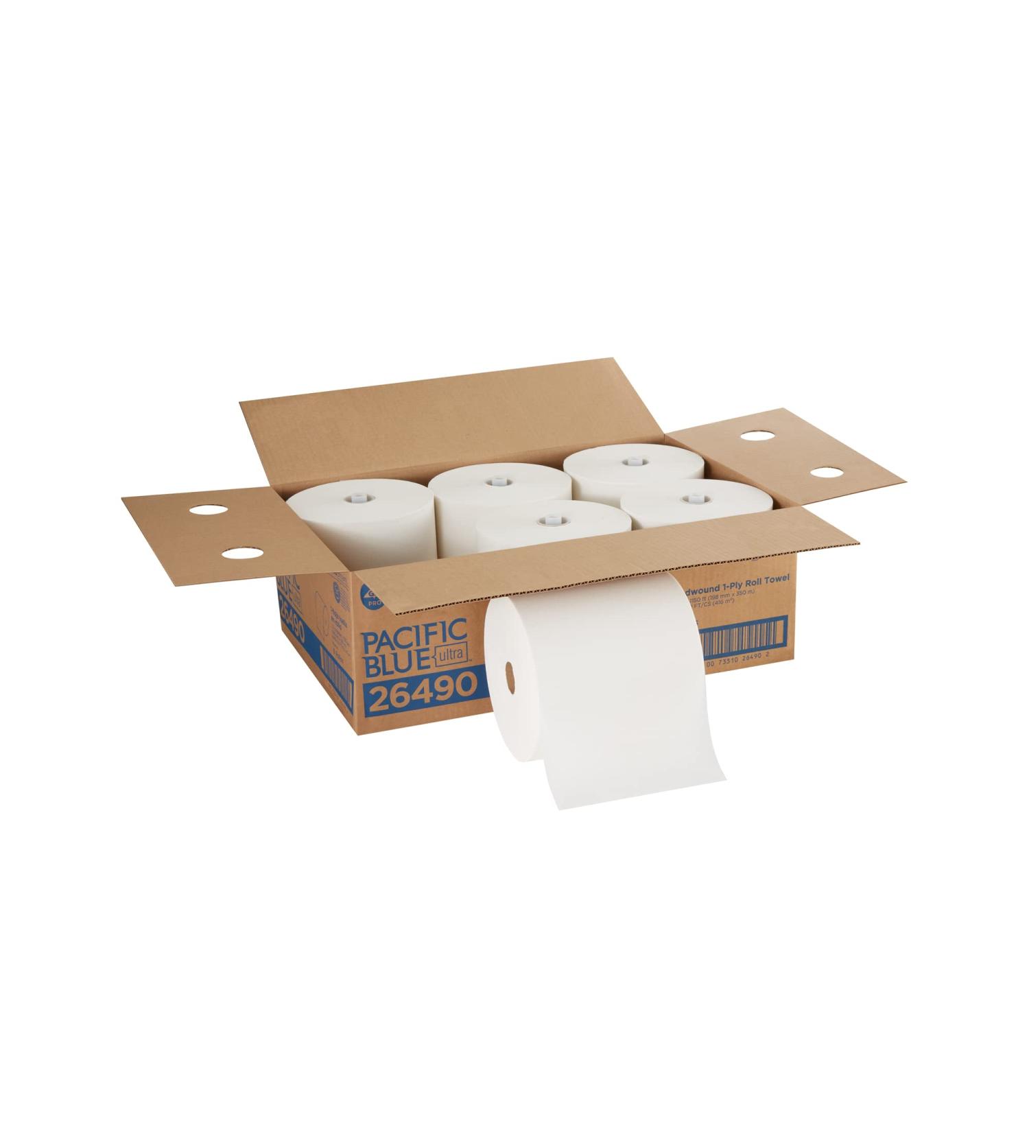 Pacific Blue Ultra 8 High-Capacity Recycled Paper Towel Rolls by GP PRO (Georgia-Pacific)  White  26490  1 150 Linear Feet Per Roll  6 Rolls Per Case White 6 roll refill - Buy Online on GoSupps.com