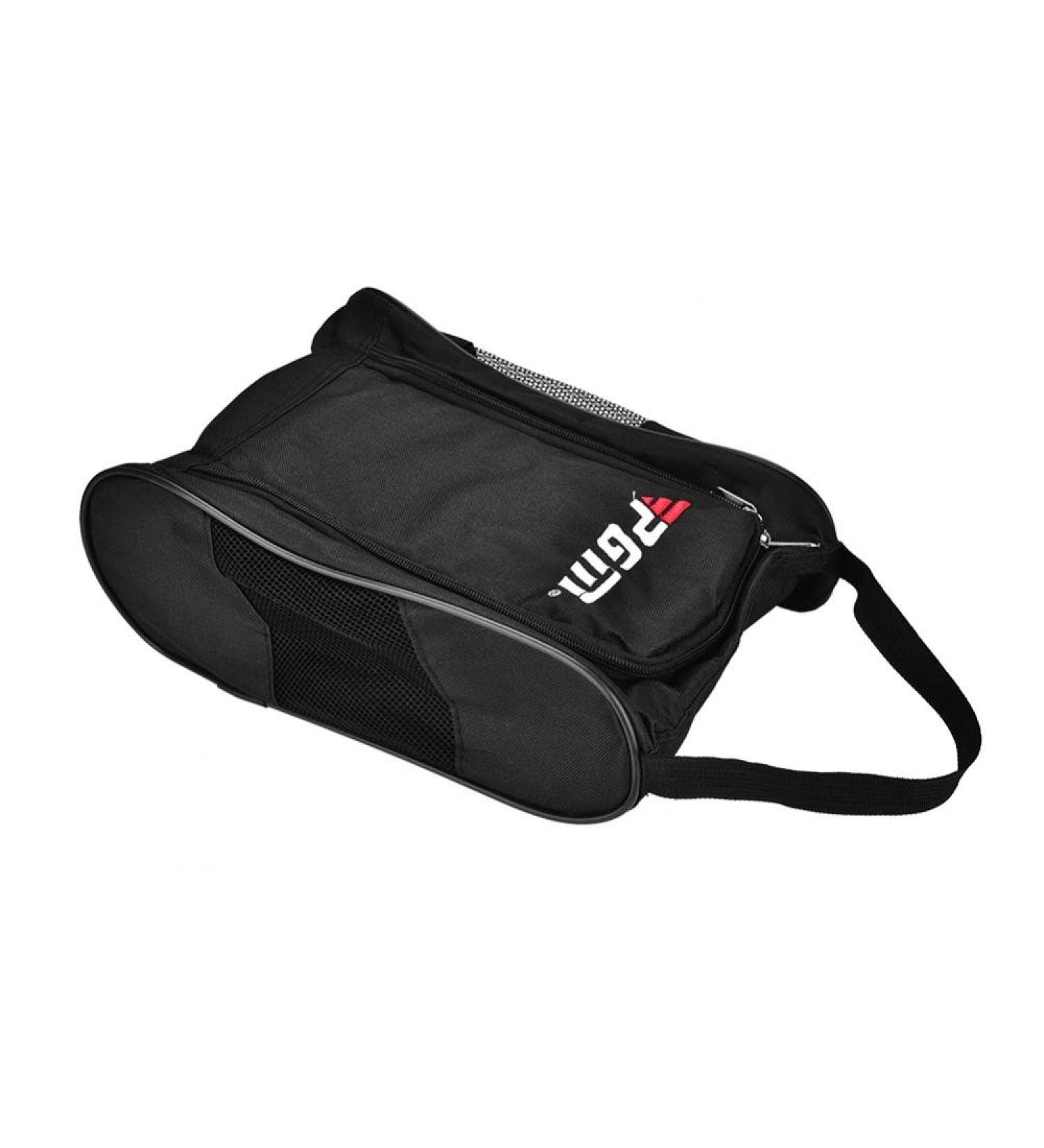 Portable Golf Shoe Bag | Travel Double Zipper Organizer for Men & Women | Breathable Soccer Shoe Bag (Black) - Buy Online on GoSupps.com
