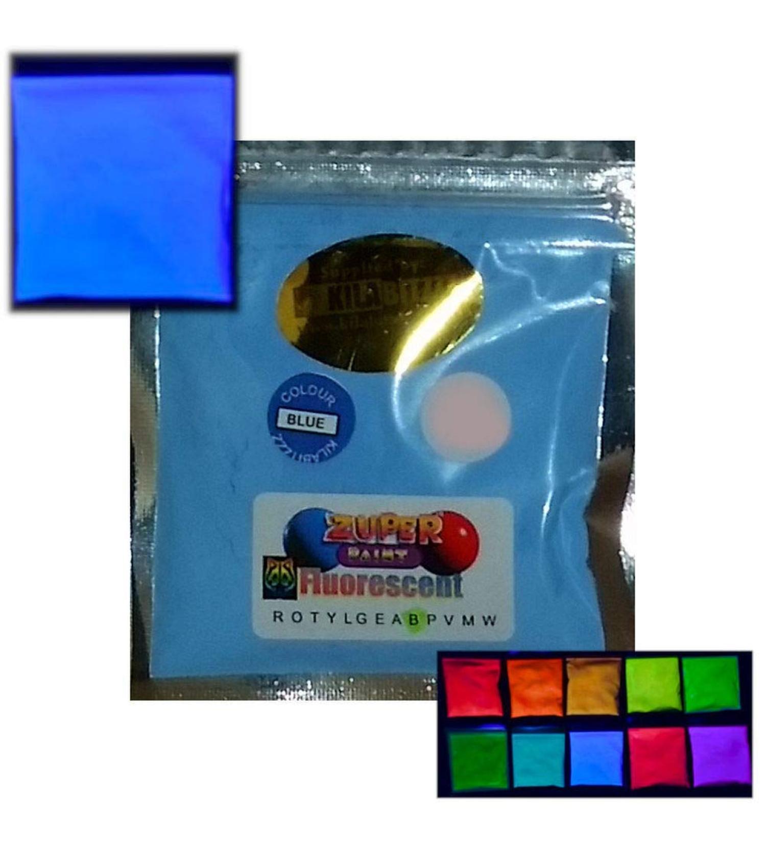  ZUPERPAINT Fluorescent Ultraviolet Neon UV Blacklight Glitter Powder - Choose from 10 Colors - Aqua Blue 25g - Buy Online on GoSupps.com