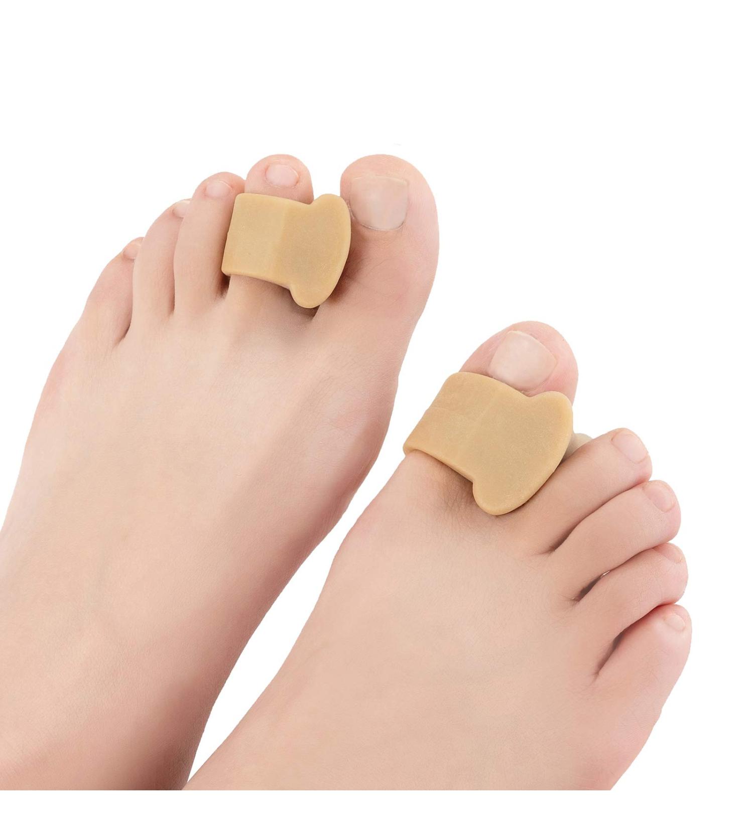 Pack of 8 Gel Toe Separators - Toe Spacers for Overlapping Toes, Crooked Toe Correction, Bunions, Hallux Valgus - Beige - Buy Online on GoSupps.com