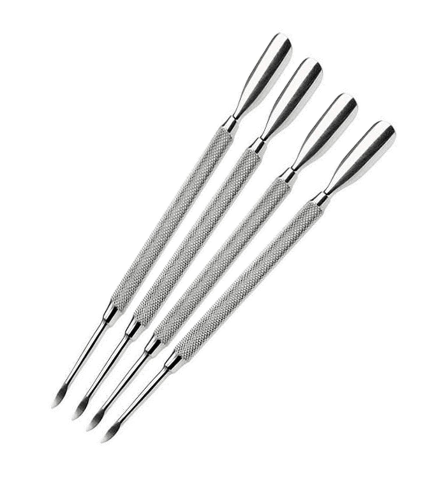 Zeepk Cuticle Pusher Set - Dual Sided Spoon Shaped Stainless Steel Manicure Pedicure Tools (4 Pc) - Buy Online on GoSupps.com