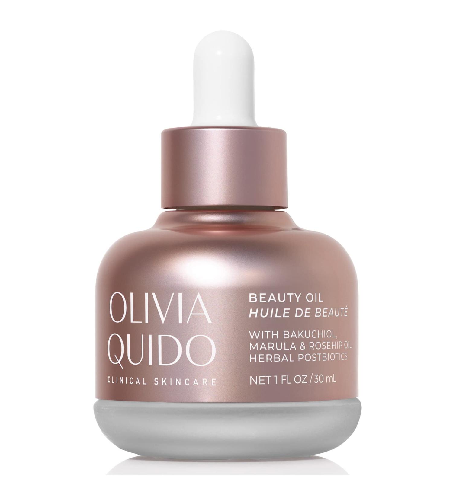 OLIVIA QUIDO Clinical Skin Care Beauty Oil - Anti-Aging Serum with Bakuchiol Marula & Rose Hip Oil for Brightening Repairing and Hydrating Skin - Acne Prevention - Buy Online on GoSupps.com