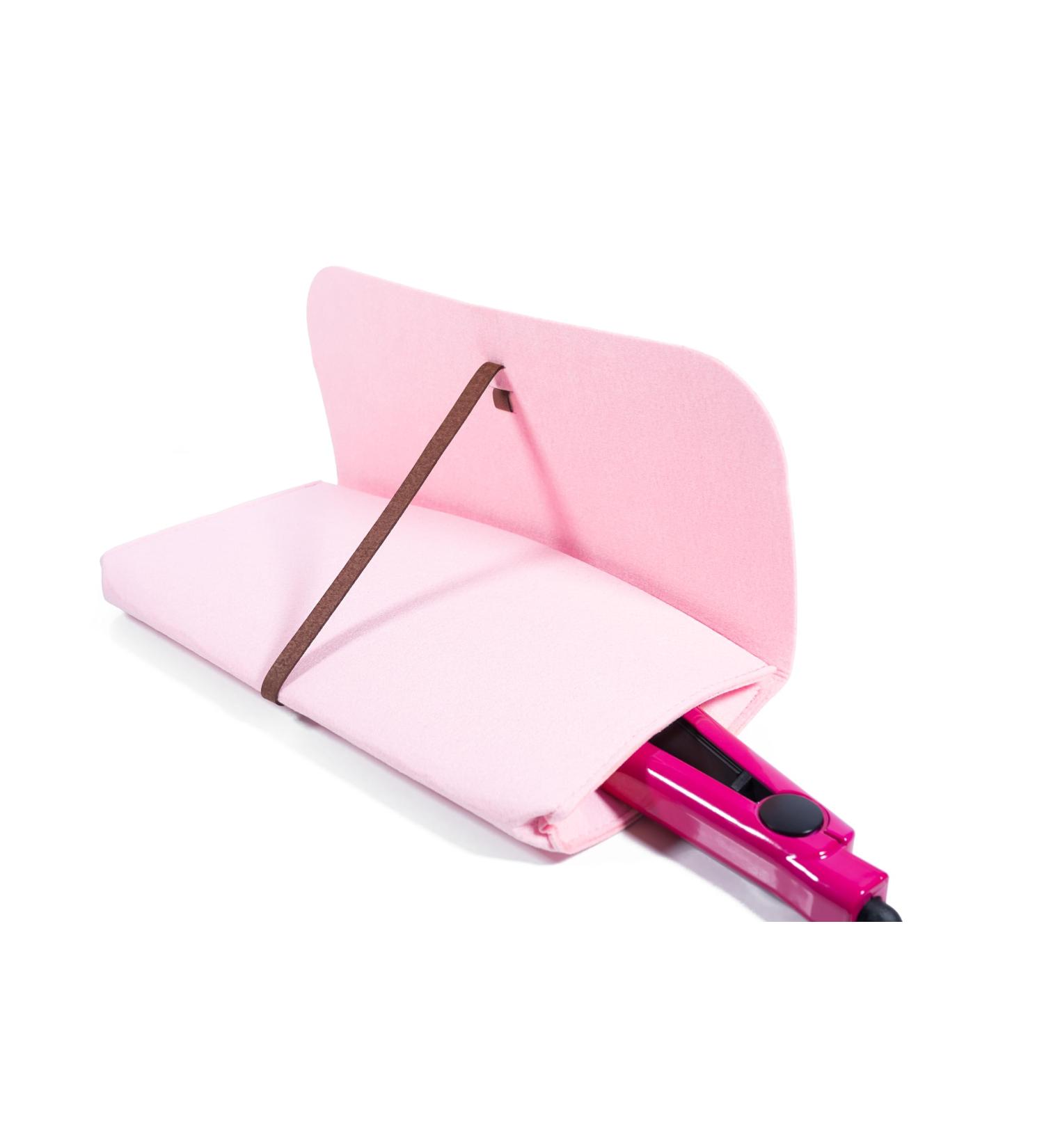Glamza Hair Straightener Mat & Pouch - Made from Heat Resistant Safety Felt - Ideal for Home & Travel (Pink (Pouchy)) - Buy Online on GoSupps.com