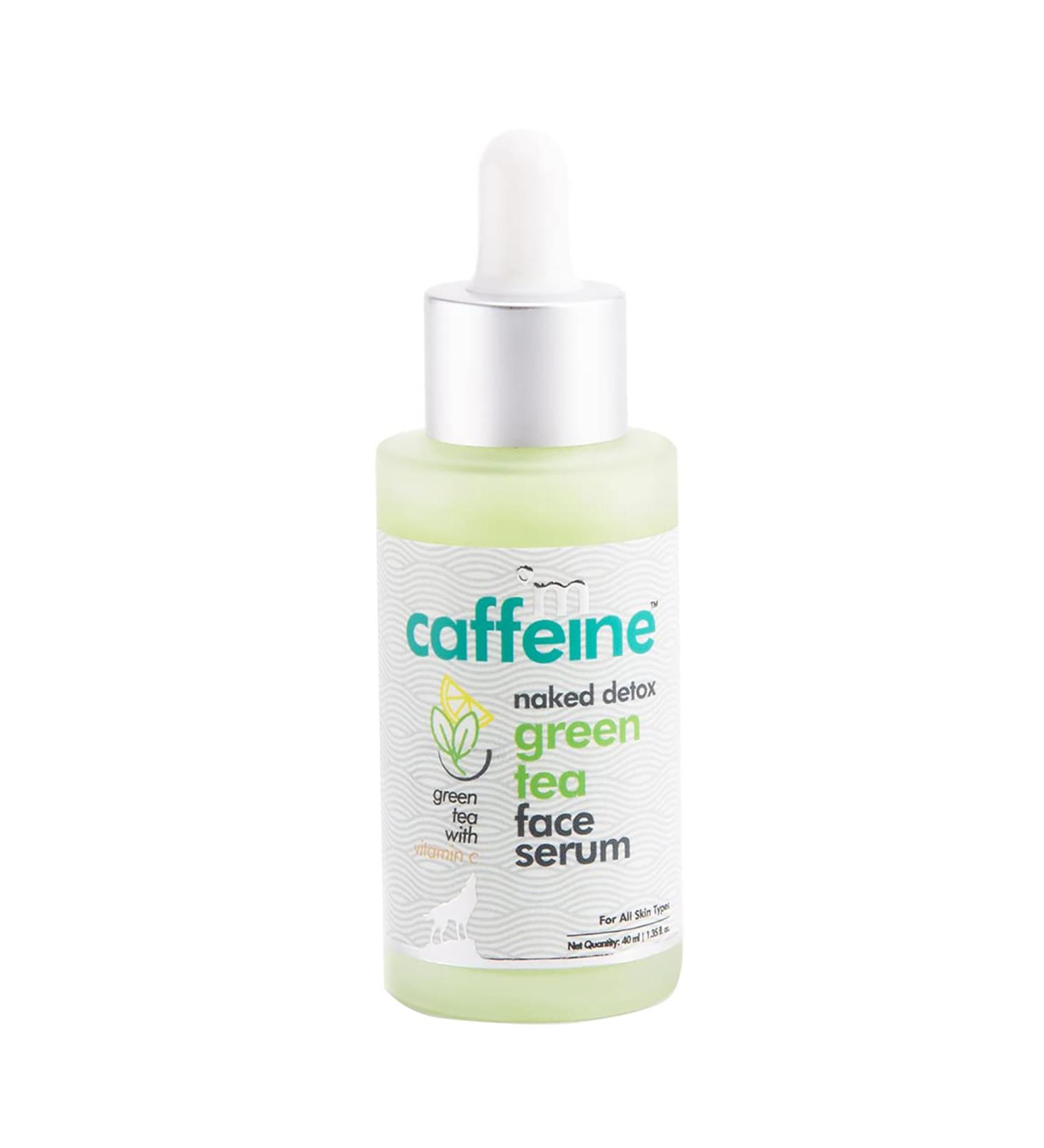 mCaffeine Naked Detox Green Tea Face Serum - Reveals Hydrated Glowing Skin with Vitamin C - Antioxidant Rich Quick Absorbing Water-Based - 40 ml - Buy Online on GoSupps.com