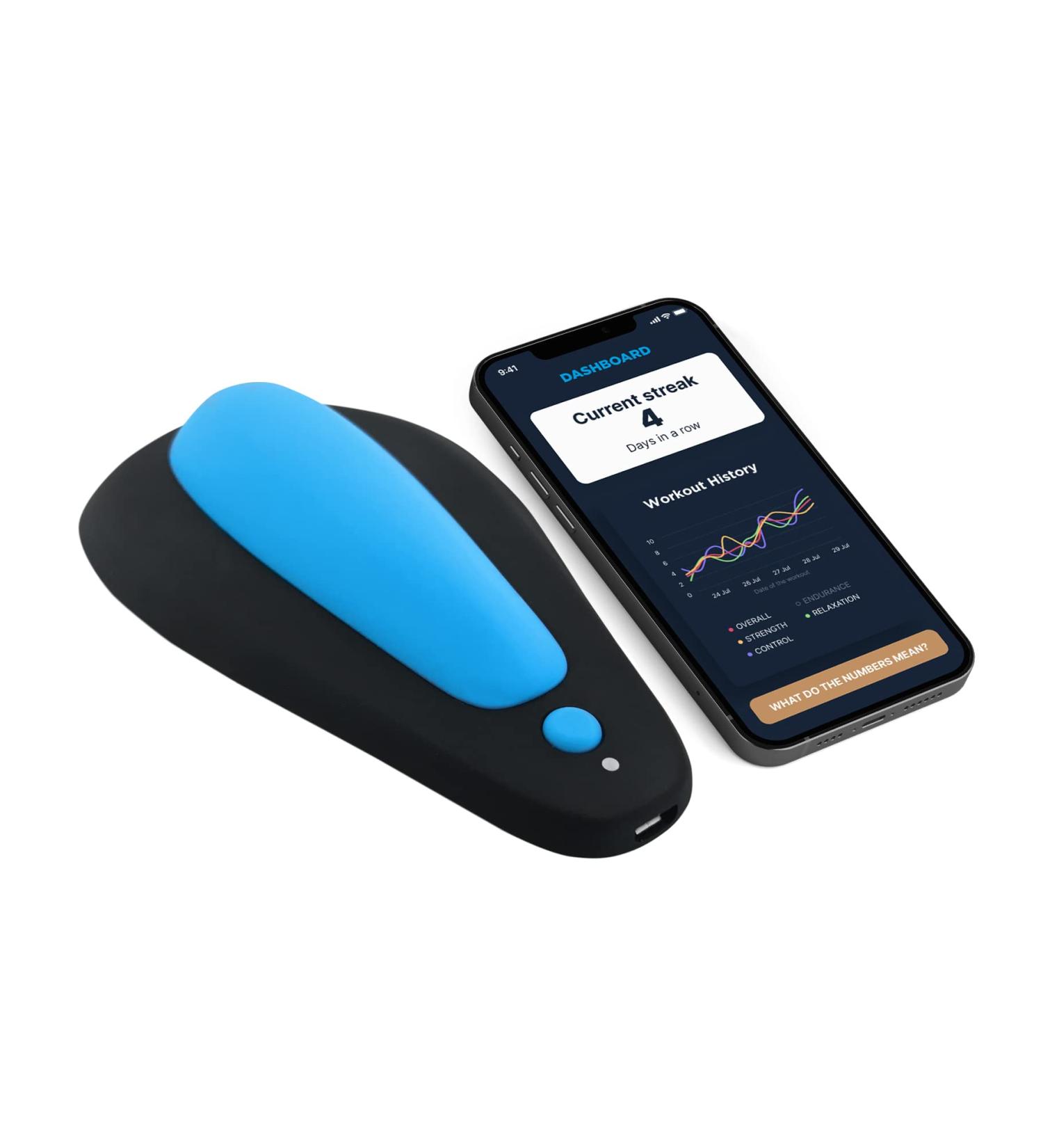 Boost Men's Sit-On-Top Kegel Trainer with Biofeedback for Pelvic Floor Exercise | Smartphone App for iOS & Android - Buy Online on GoSupps.com