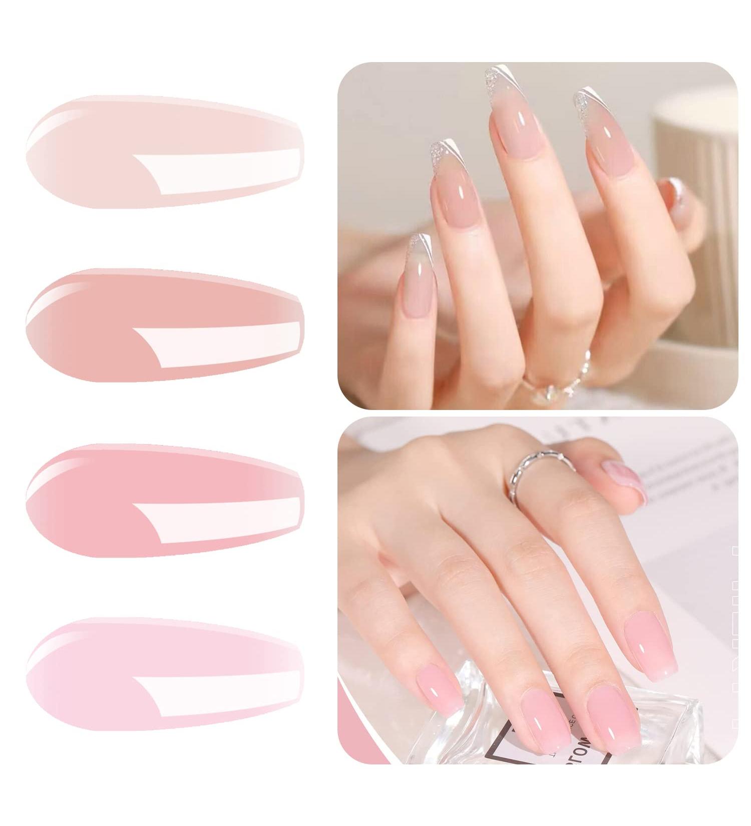 Vishine Jelly Gel Nail Polish Collection Sheer Nude Pink Gel Polish Crystal Transparent Gel Polish Kit Nail Art Varnish Manicure Set 8ML 4PCS Jelly Pinks - Buy Online on GoSupps.com