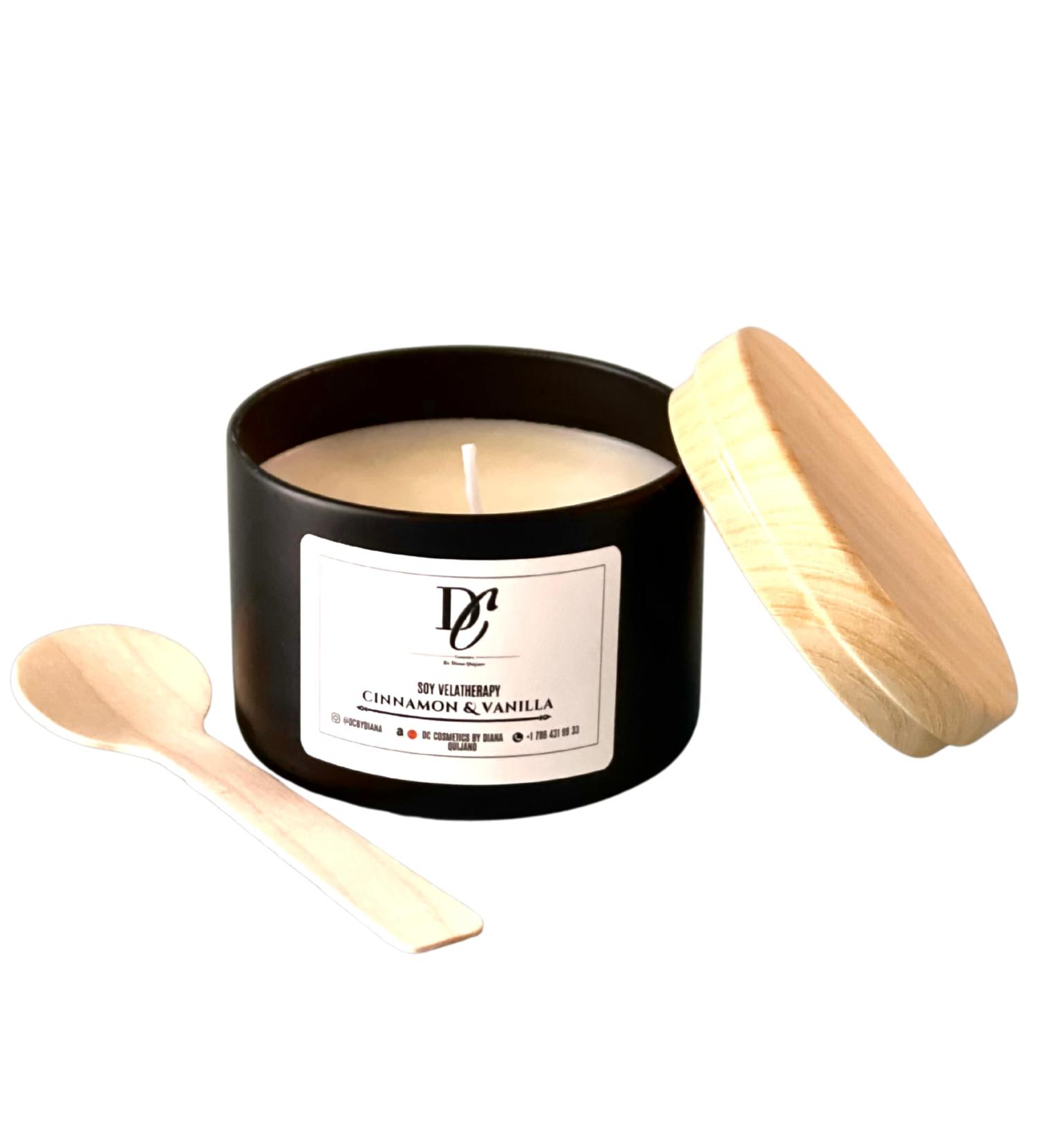 Soy Wax Velatherapy Candle - 100% Natural & Eco-Friendly - Handmade in USA - 4oz Cinnamon & Vanilla - Sustainable & Carbon Neutral - Buy Online on GoSupps.com