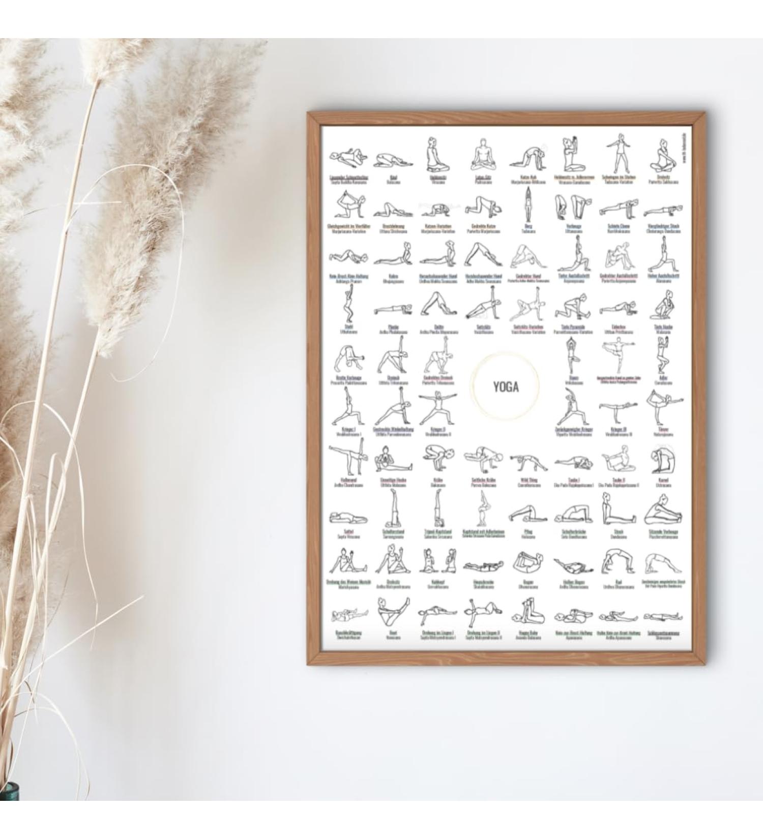 FIT BALANCED Yoga Poster A2 - 76 Essential Yoga Exercises & Asanas for Home Practice | International Shipping - Buy Online on GoSupps.com