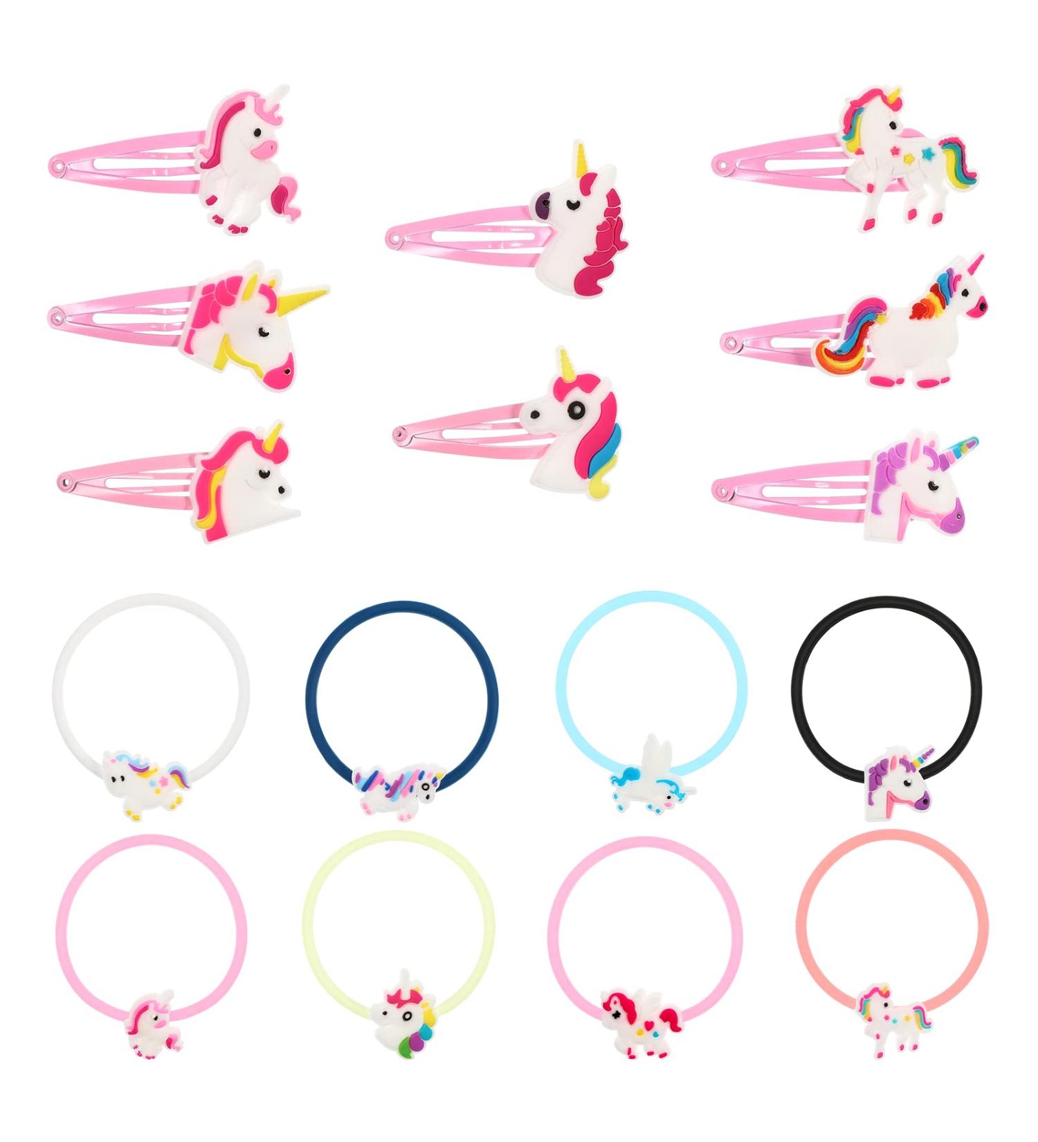 Lurrose 16x Unicorn Hair Clips & Accessories for Girls | Hairpins Bracelets and Hair Ties - International Shipping - Buy Online on GoSupps.com