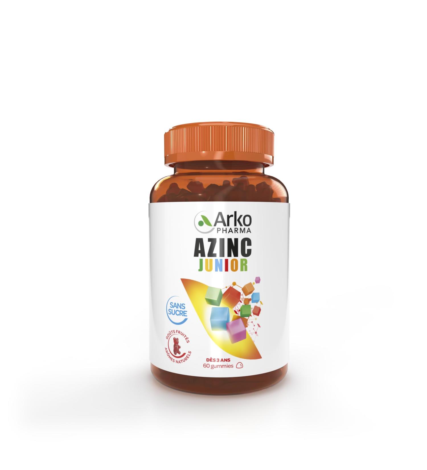 Arkopharma - Azinc Junior Gummies - Vitamin Gummies | Healthy Immune System Function | Contributes to Normal Bone Growth and Development | 60 Gummies - Buy Online on GoSupps.com