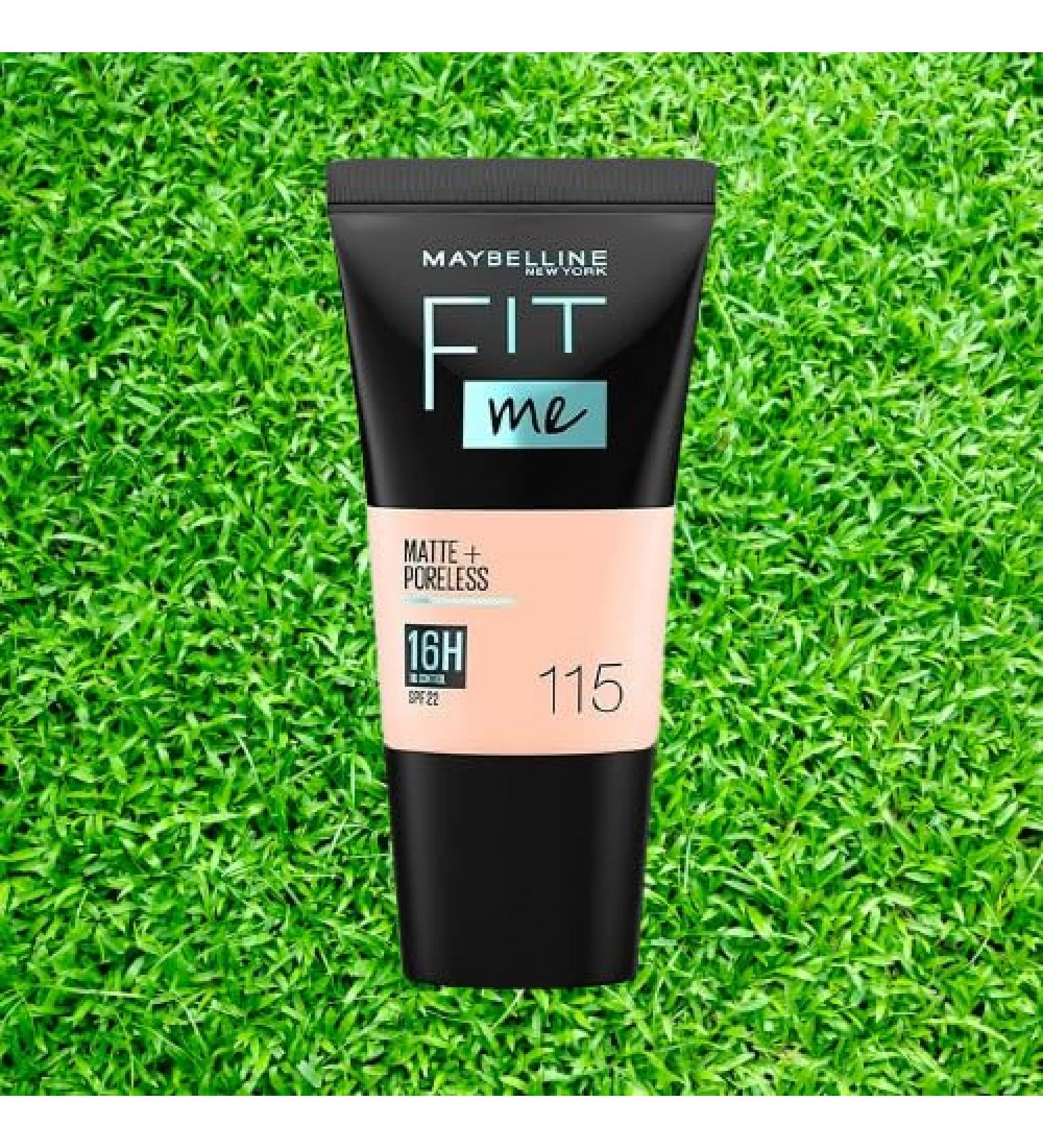 Ma y/b/elline New York Liquid Foundation Matte & Poreless Full Coverage Blendable Normal to Oily Skin Fit Me 115 Ivory 18ml - Buy Online on GoSupps.com