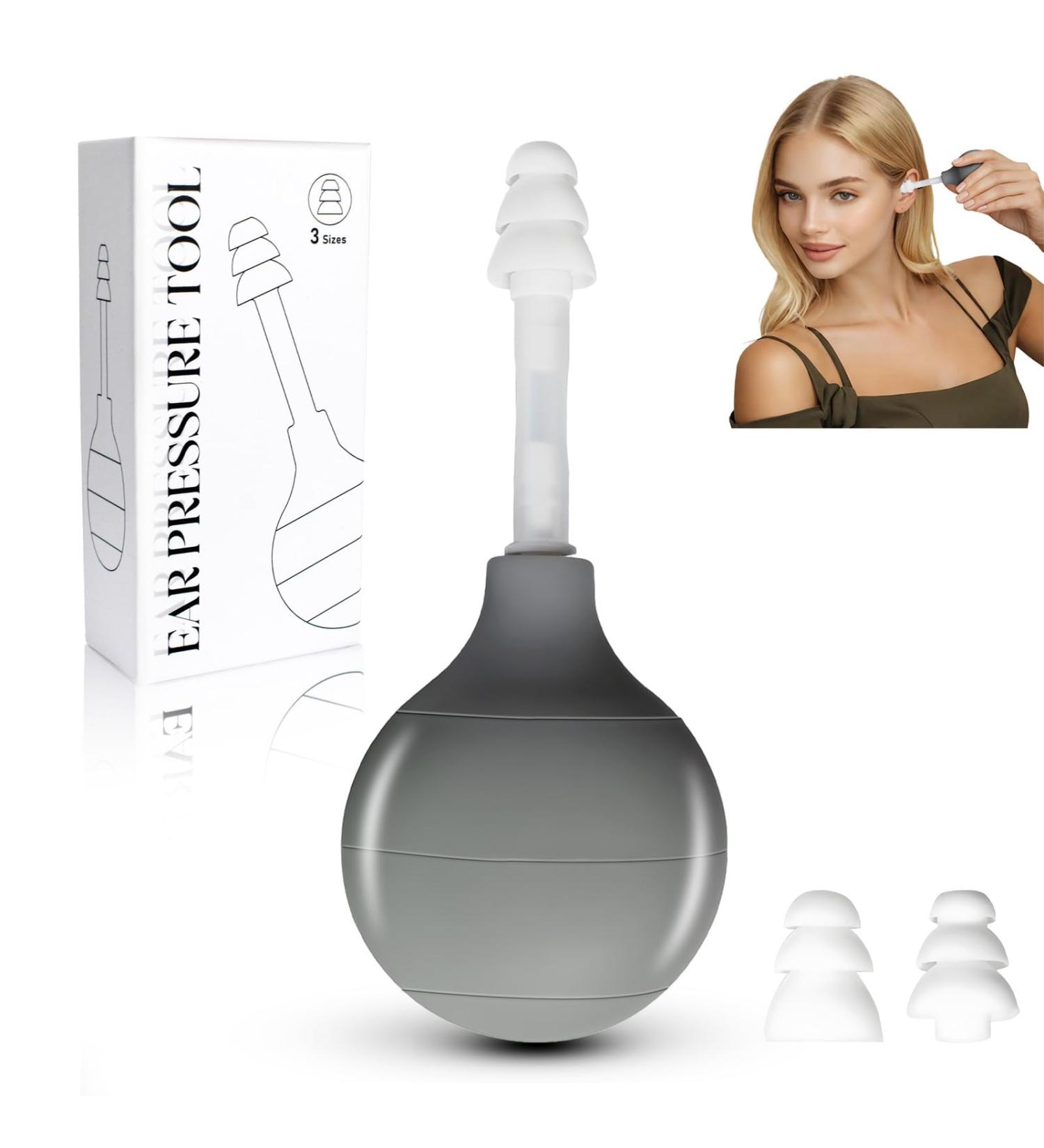 Ear Pressure Relief Device, Headache and Migraine Relief Product That Naturally Reduces Tension & Pressure, Airplane Ear Pressure Relief Through Inner Ear Pressure Stimulation, with 3 Sizes Earplugs Gray - Buy Online on GoSupps.com
