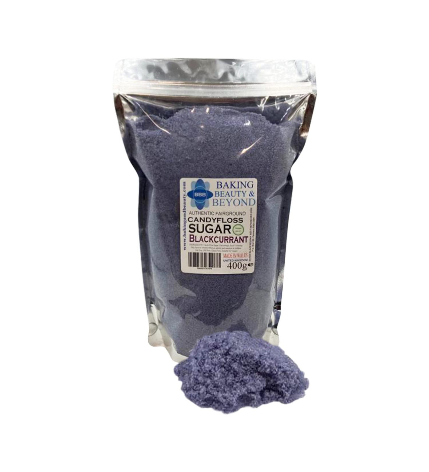 Baking Beauty and Beyond Premium Blackcurrant Floss Sugar for Cotton Candy - 400g Bulk Flossing Sugar with Natural Ingredients for Every Occasion - Buy Online on GoSupps.com